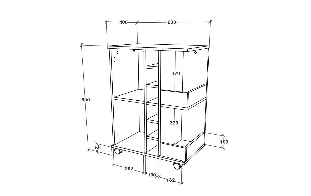 VCM Servierwagen »Esilo M 63 x 85 x 40 cm, Weiss«