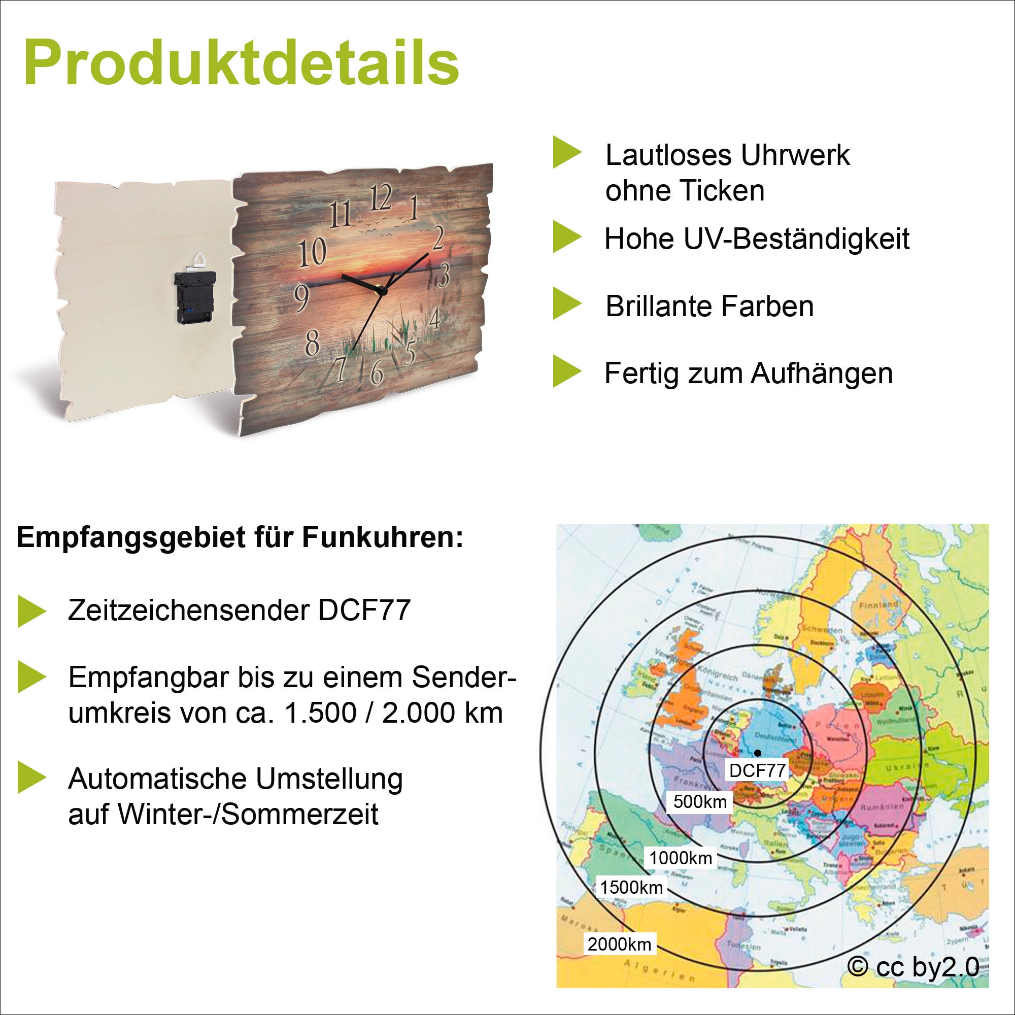 Artland Wanduhr »Wald mit Tickgeräusche oder | mit Jelmoli-Versand Quarz- online lautlos Bach«, ohne shoppen Funkuhrwerk, wahlweise