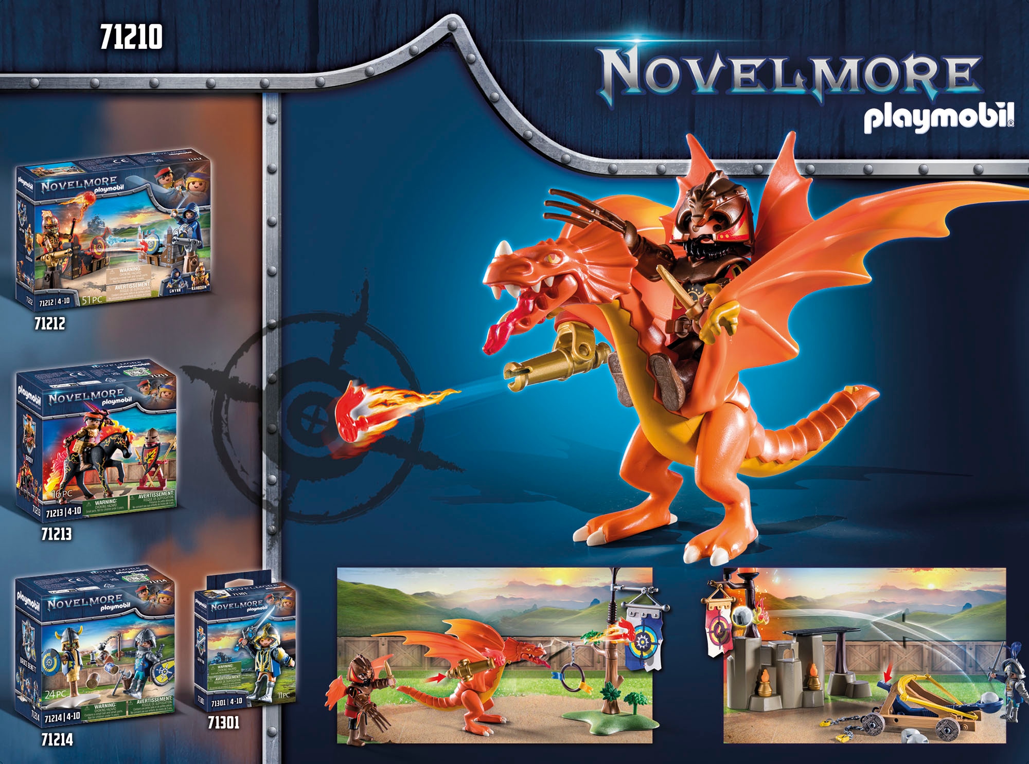 Playmobil® Konstruktions-Spielset »Novelmore vs. Burnham Raiders - Turnierplatz (71210), Novelmore«, (92 St.), Made in Germany