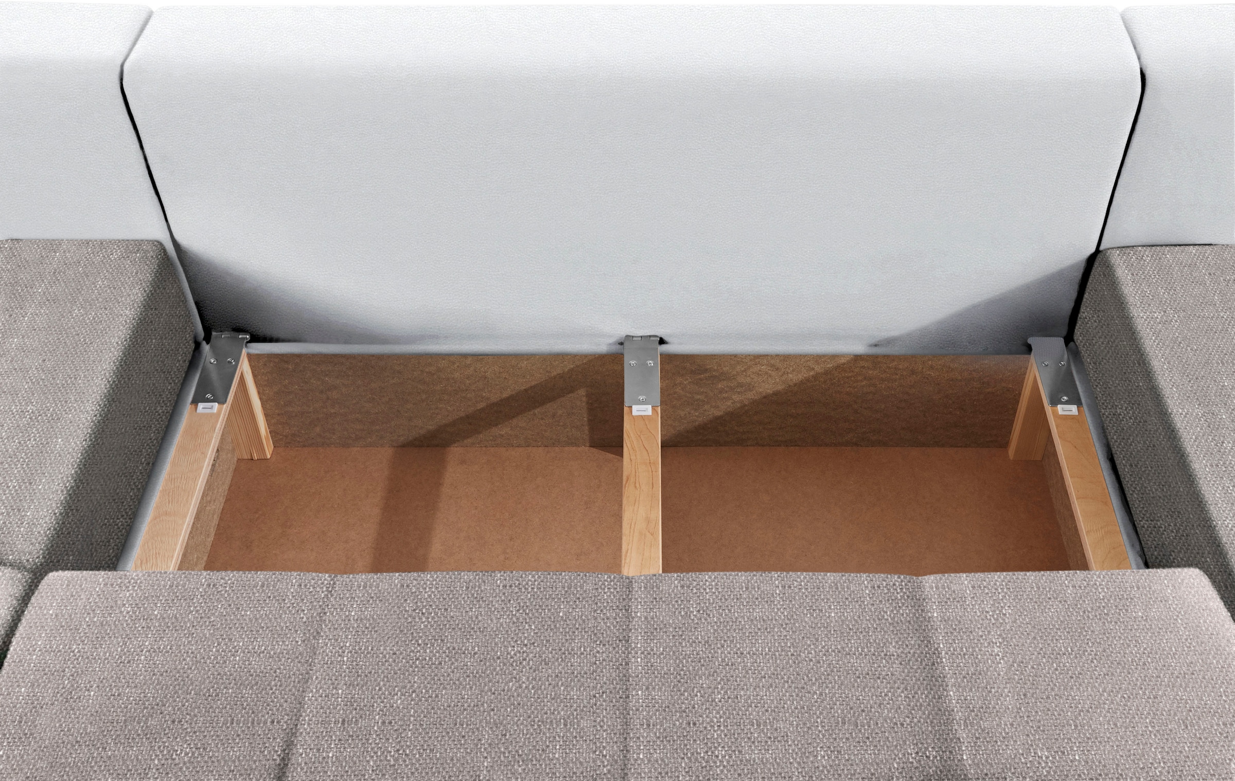 COLLECTION AB Wohnlandschaft »XL-Josy U-Form, Breite 313 cm, Kunstleder-Mix, Microfaser«, inkl. Bettfunktion, Bettkasten, mit 4 gleich grossen Rückenkissen