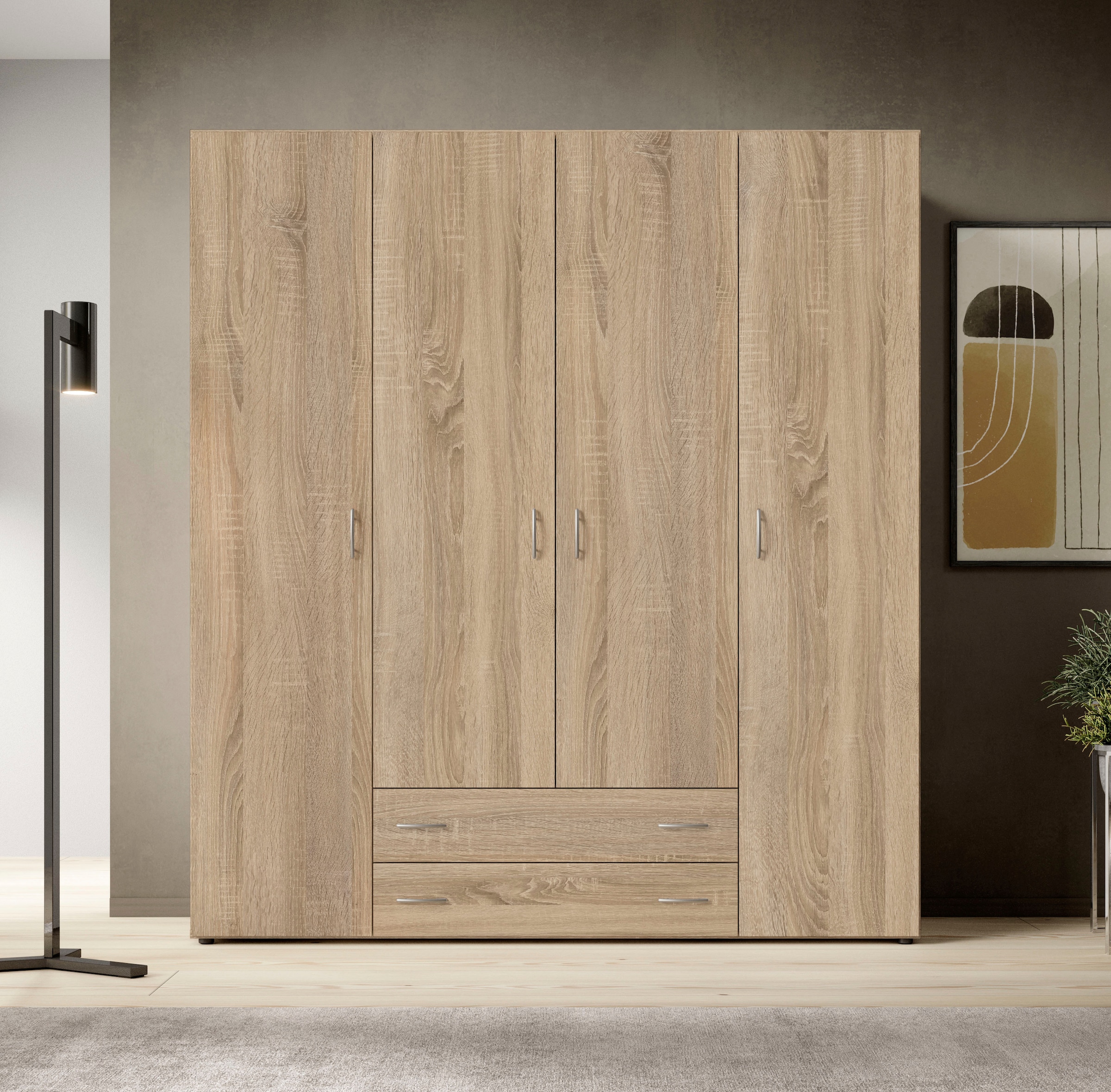 Schlafkontor Drehtürenschrank "Base Kleiderschrank Joe Garderobe Hochschrank Wäscheschrank", Bega Schrank Schlafzimmer Bestseller