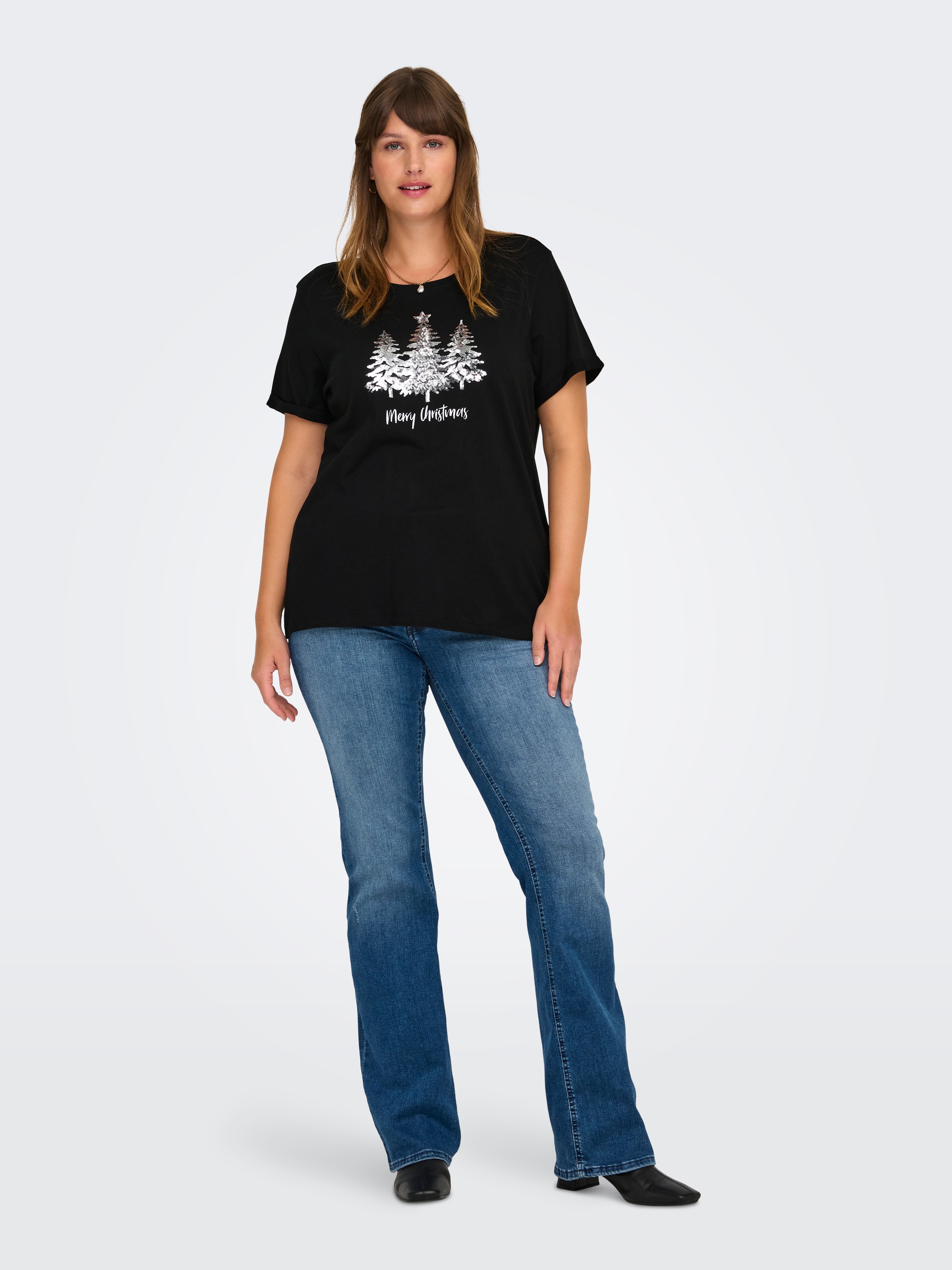 ONLY CARMAKOMA Kurzarmshirt »CARKITI LIFE STAR S/S O-NECK TEE X-MAS«