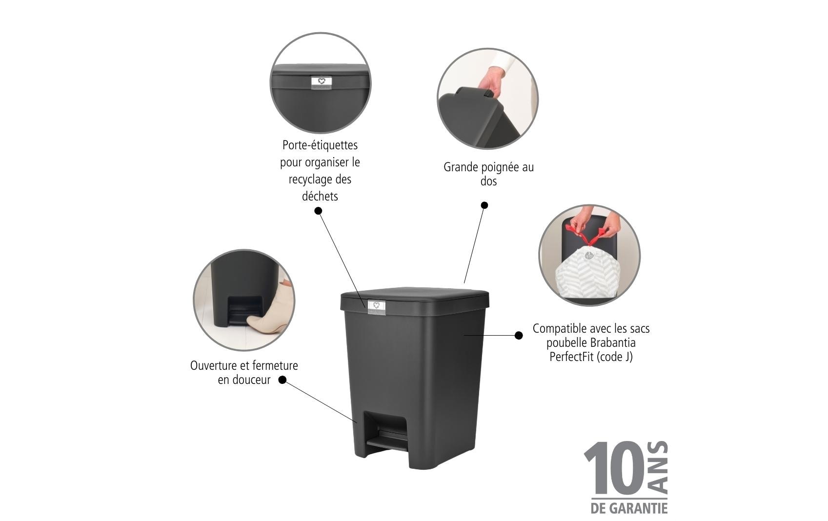 Brabantia Mülleimer »StepUp 25 l«, 1 Behälter