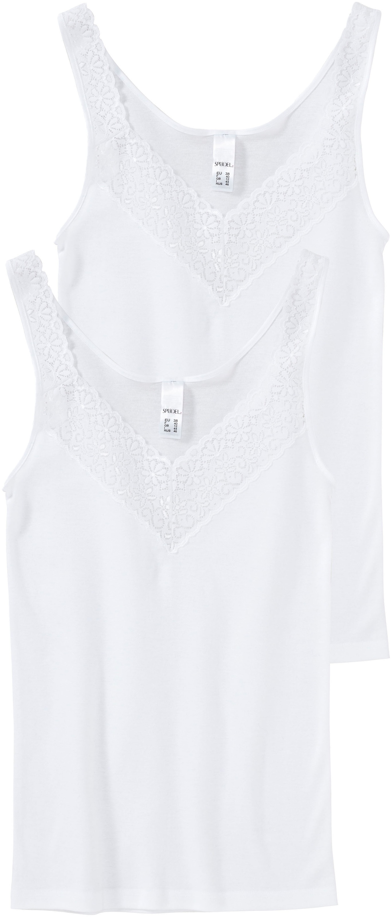 Speidel Achselhemd »Natalie« Packung, 2er Pack, 2 Stk. Baumwolle, eng, bequem, V-Ausschnitt, feminin, vielseitig