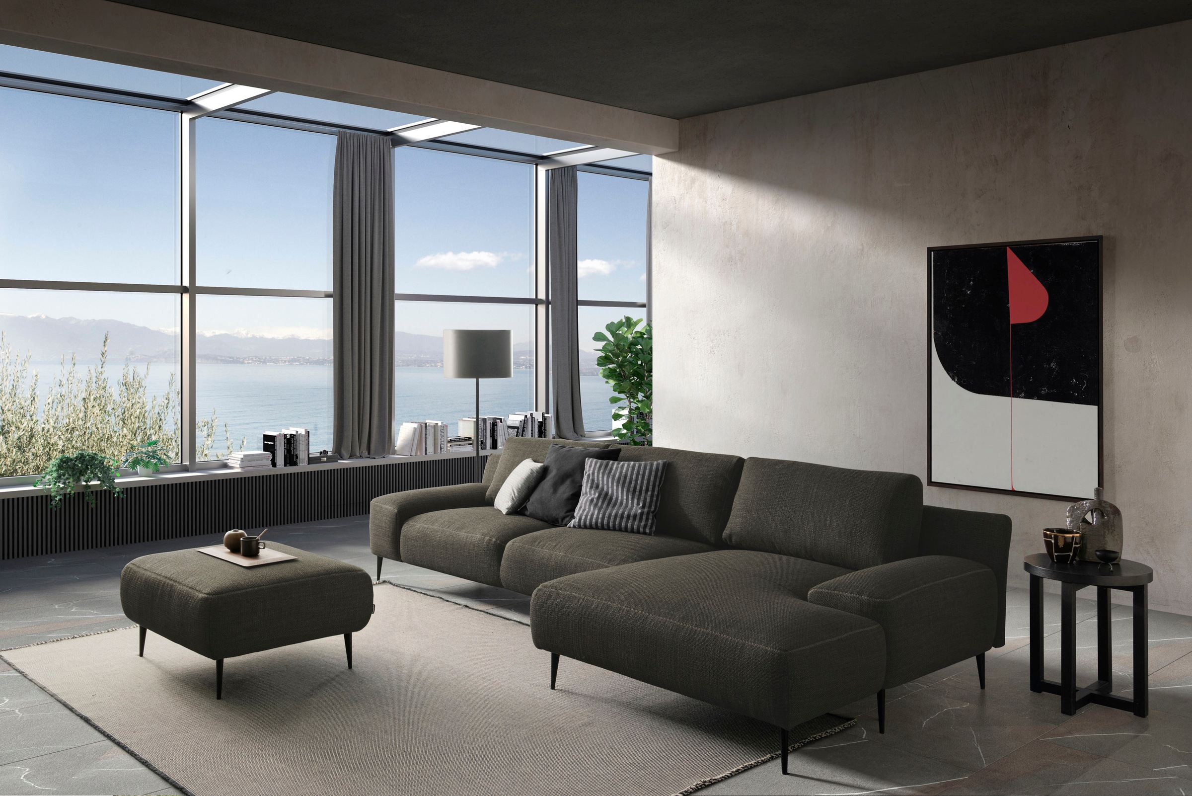 designwerk Hocker »Forma, zeitloser Desighocker mit aktuellem Fuss«, in hochwertiger Verarbeitung & tollem Sitzkomfort