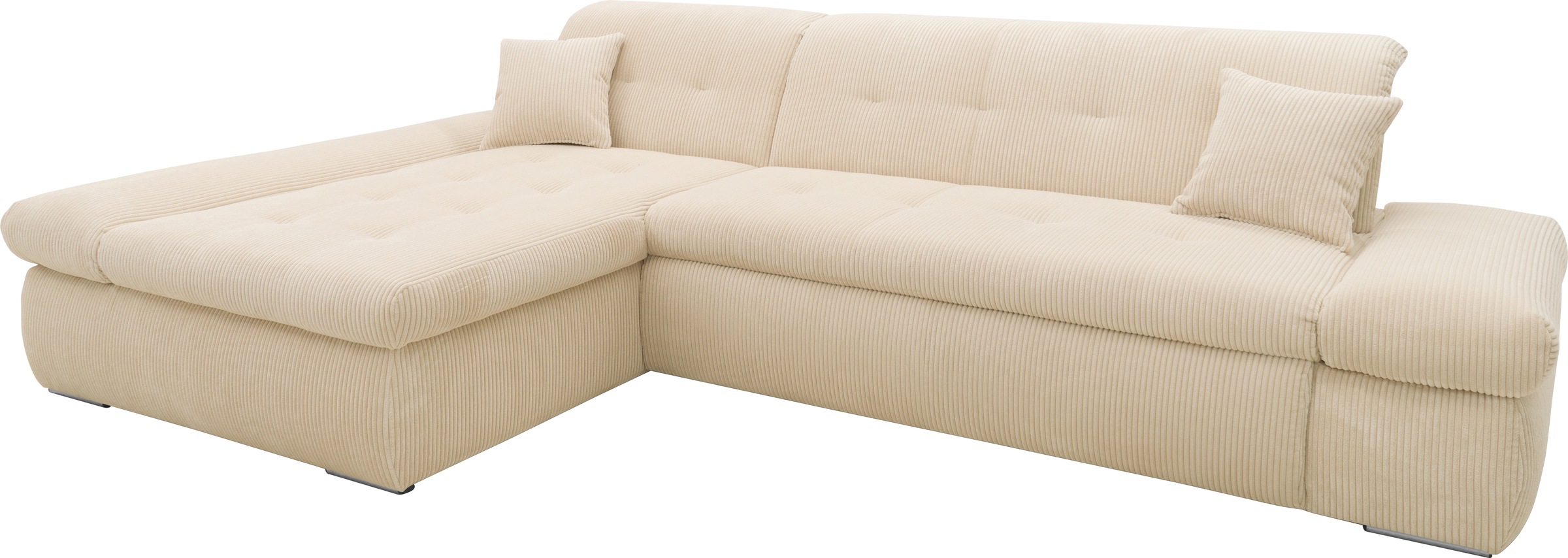 DOMO collection Ecksofa »Moric Luxus - B/T/H 300/172/80 cm, XXL-Format«, L-Form, 140kg Belastung/Sitz, in Cord, Chenille, Kunstleder