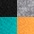 orange, mint, navy, grau-meliert, schwarz