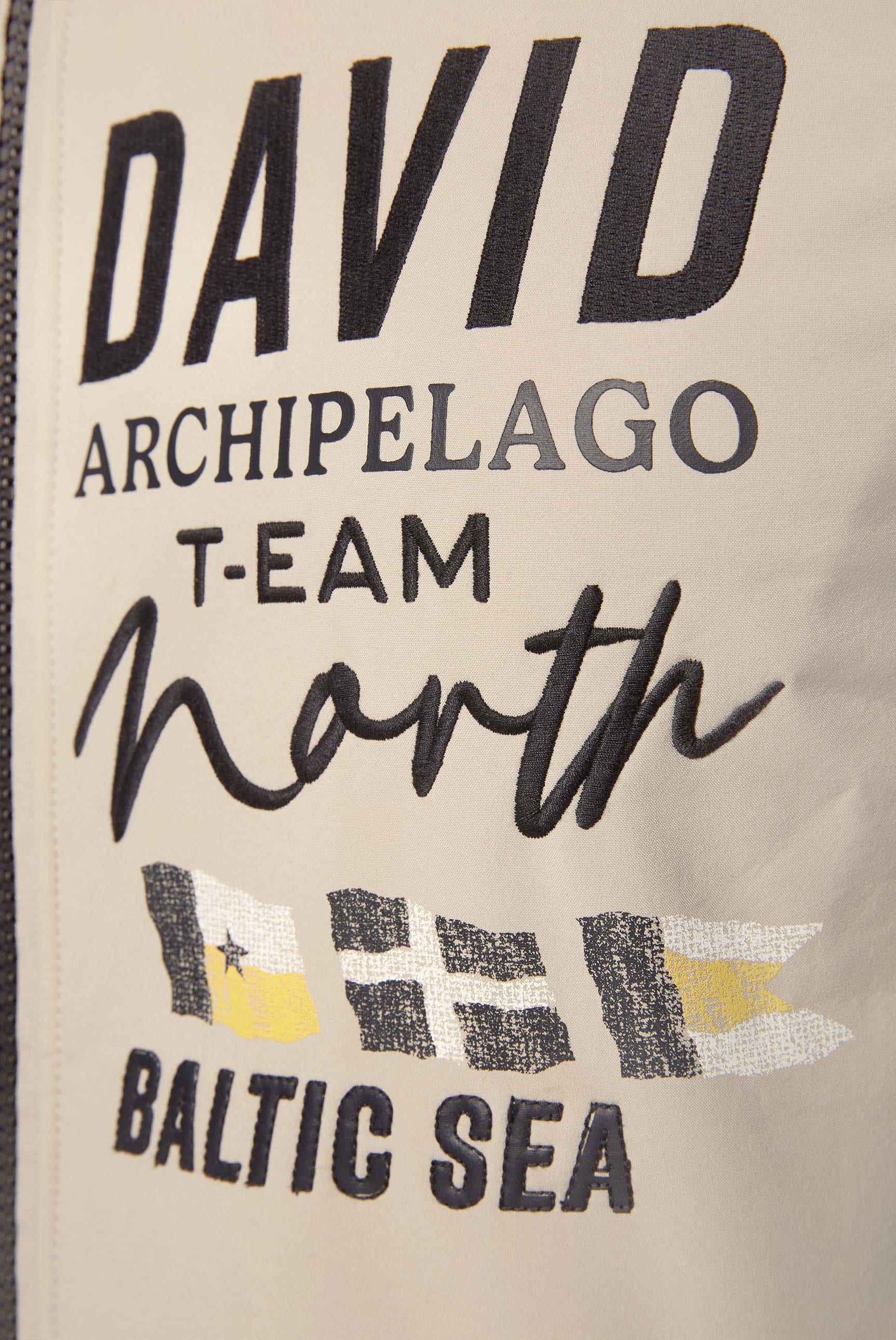 CAMP DAVID Softshelljacke, ohne Kapuze, mit Stehkragen und Logo-Prints und Stickereien