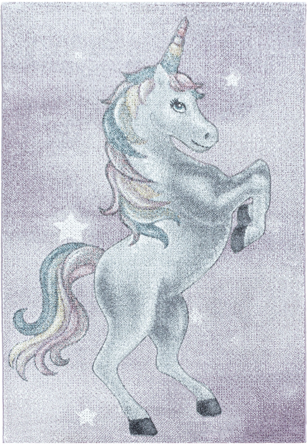 Ayyildiz Teppiche Kinderteppich »FUNNY 2102«, rechteckig, 11 mm Höhe, Kinder Einhorn Motivteppich