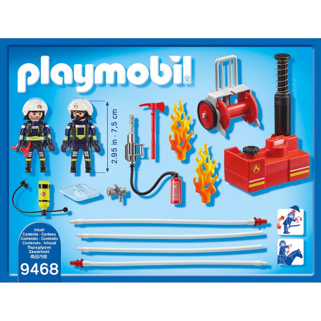 Playmobil® Konstruktions-Spielset »Feuerwehrmänner mit Löschpumpe (9468), City Action«