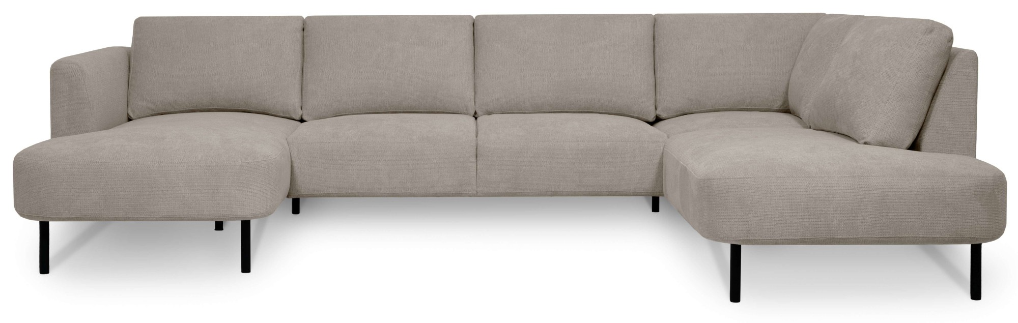Places of Style Wohnlandschaft »Cesola«, in weichem Chenille-Stoff, Breite 327 cm, mit schwarzen Metallfüssen