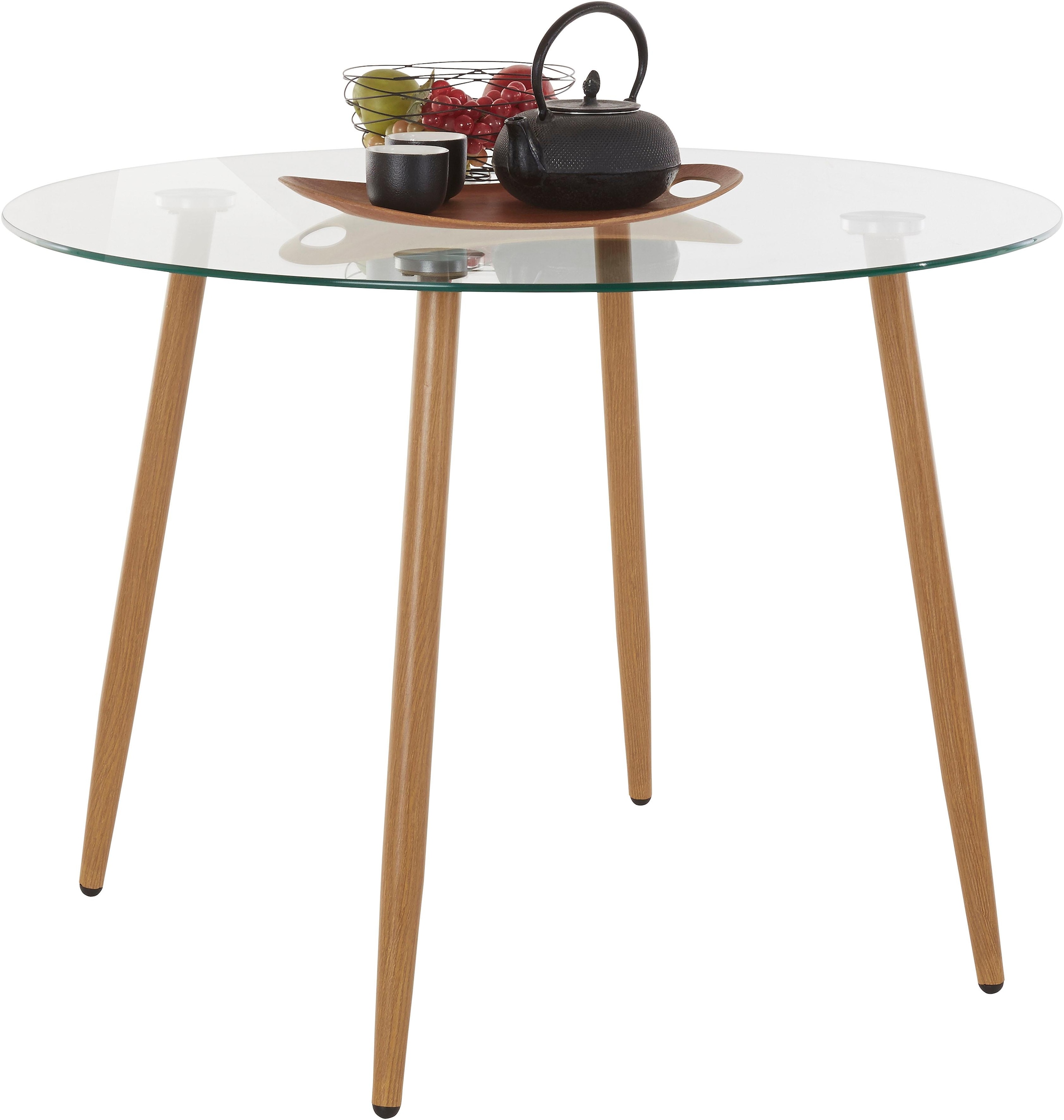 INOSIGN Glastisch »Miller«, runder Esstisch mit | einem 100 cm bestellen Ø Jelmoli-Versand online von