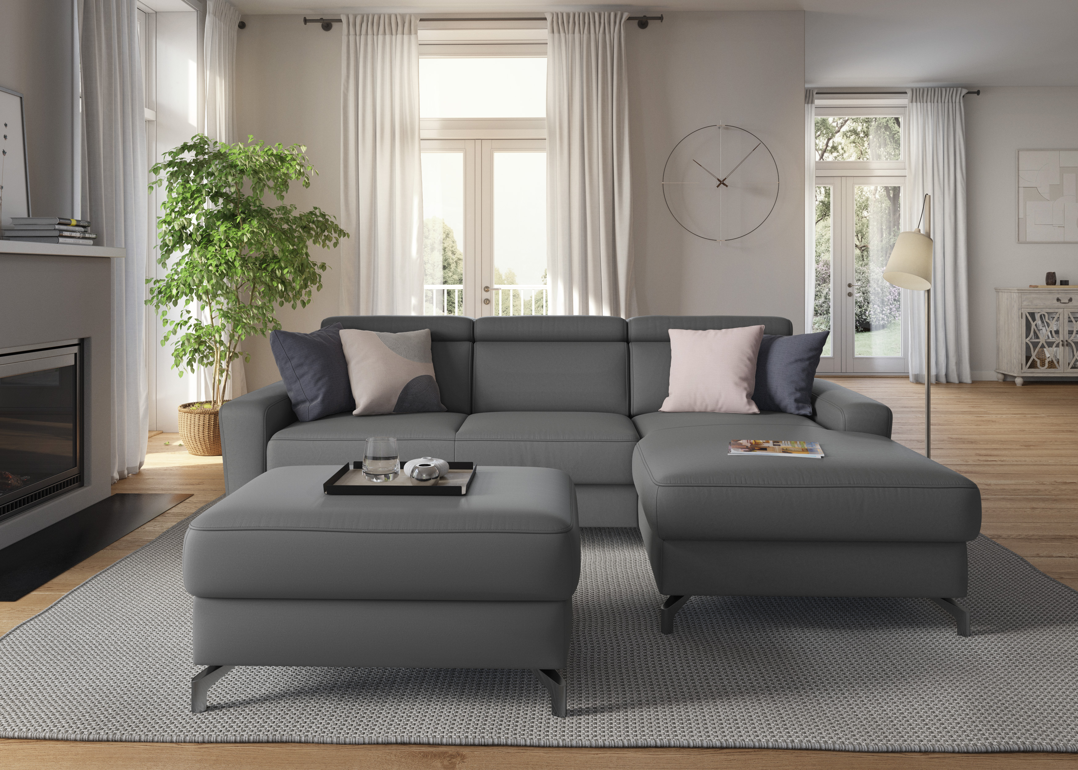 sit&more Ecksofa "Scarlett L-Form" inklusive Kopfteilverstellung, wahlweise mit Bettfunktion, Bettkasten