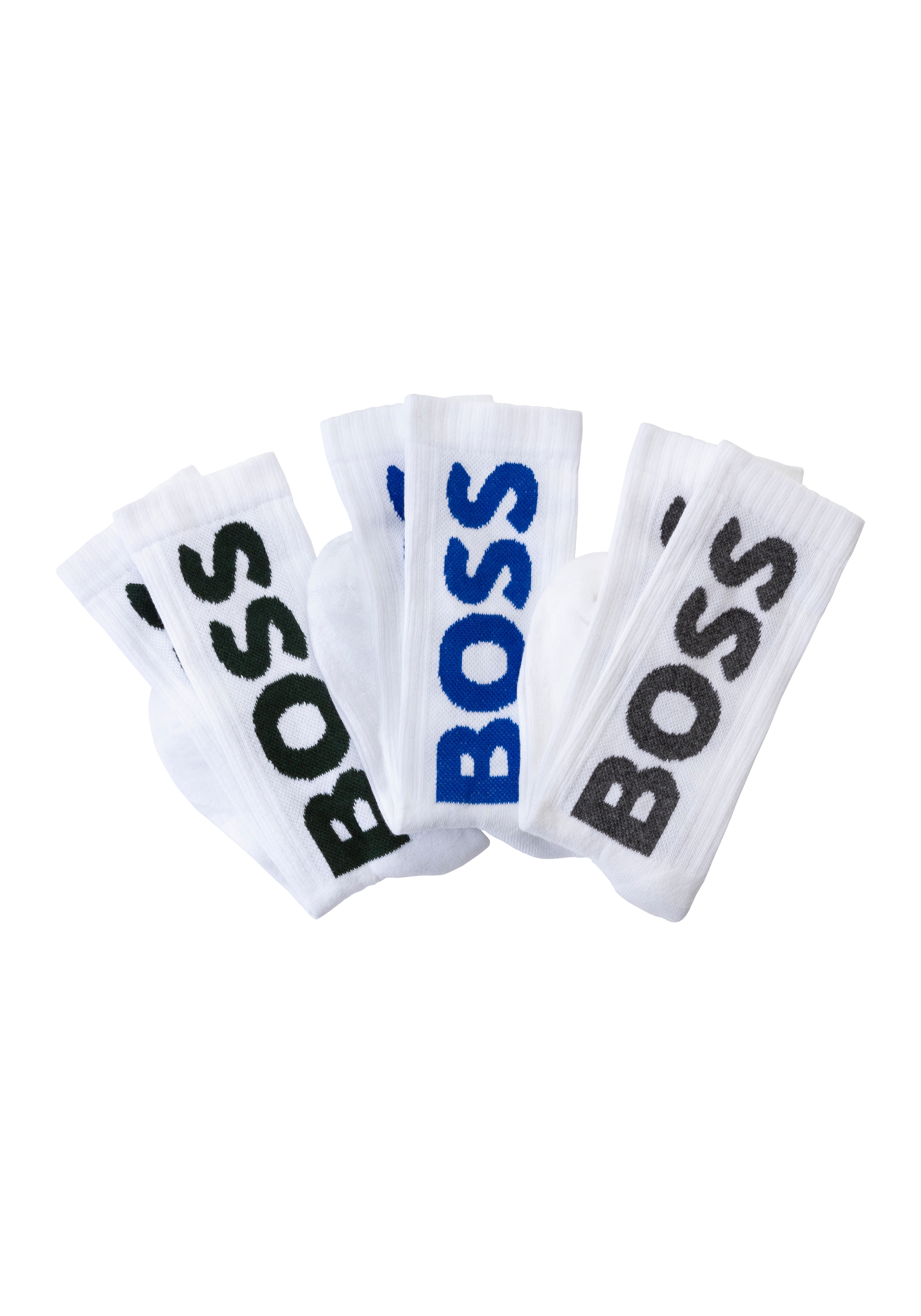 BOSS Socken »3P QS Rib Logo CC«, mit Logo