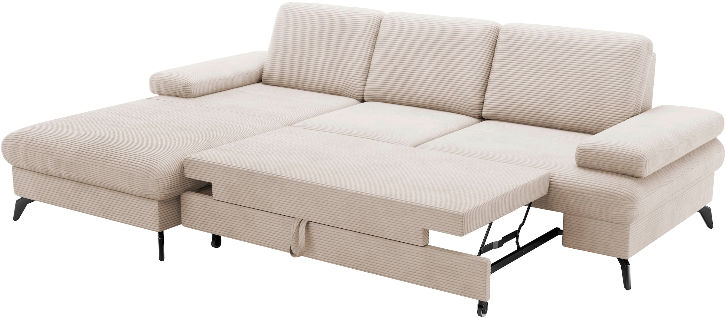 sit&more Ecksofa »Morris Jubi L-Form«, inkl. Armteilfunktion und 1 Zierkissen, wahlweise mit Bettfunktion