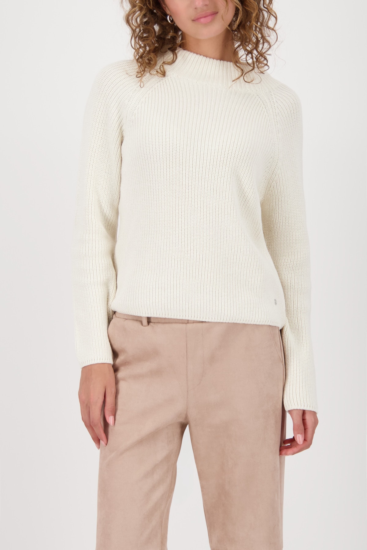 Monari Strickpullover »Pullover Basic Perlfang« Regular fit mit Rundhalsausschnitt