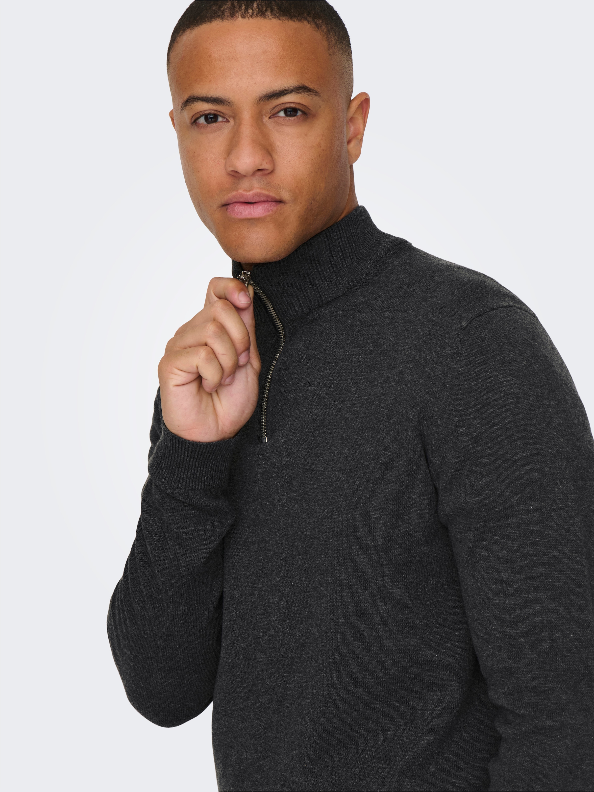 ONLY & SONS Strickpullover »ONSALEX REG 12 HALF ZIP KNIT«