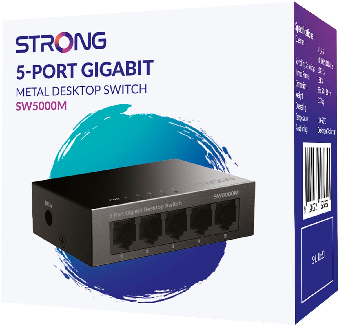 Strong Netzwerk-Switch »5-Port Gigabit Switch 10/100/1000 Mbit/s, Metallgehäuse«