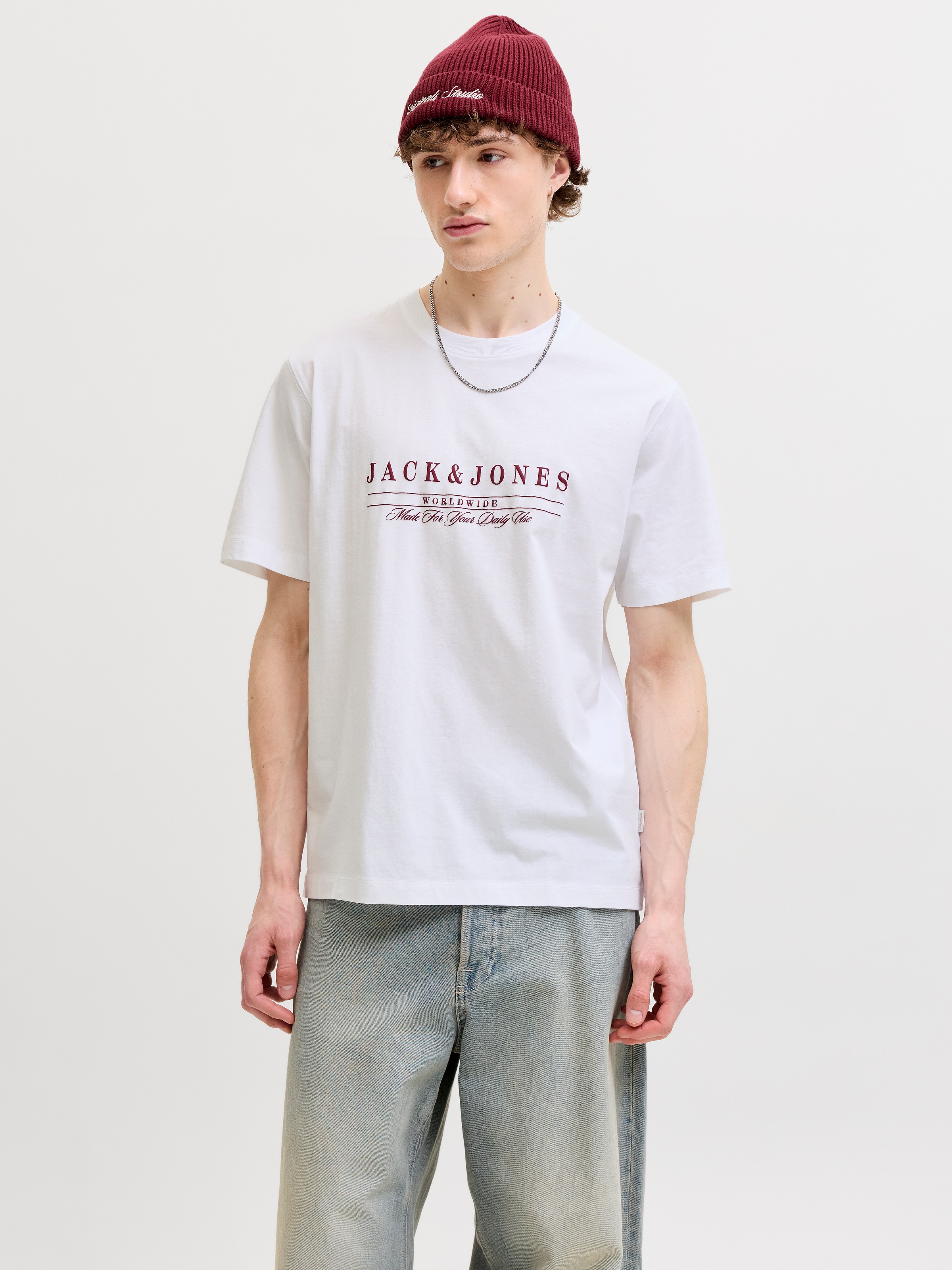 Jack & Jones T-Shirt "JORSAVONA BRANDING TEE SS CN STYD SS26" Baumwolle, relaxed fit