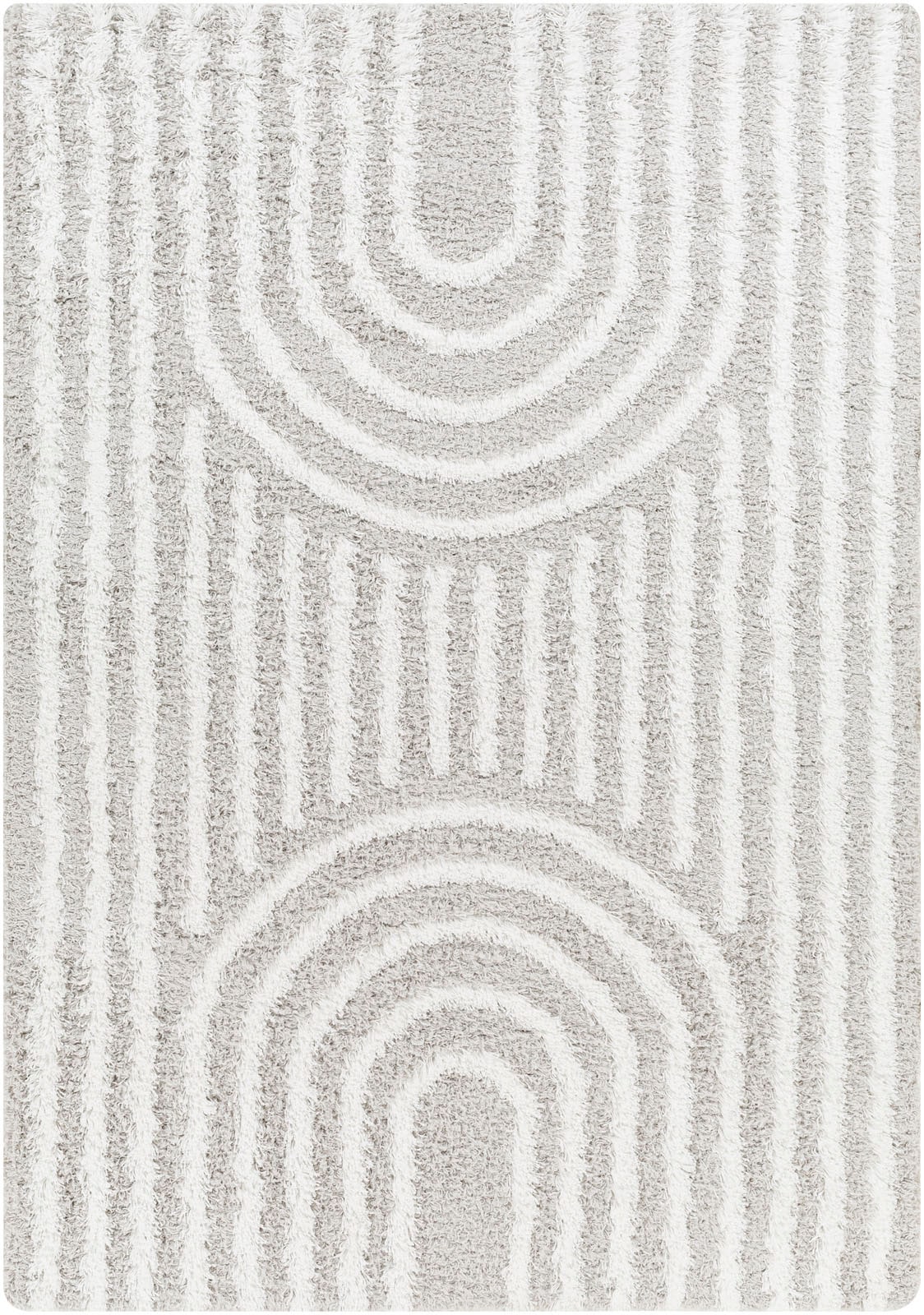 Surya Hochflor-Teppich »Geometric 2310«, rechteckig, Flauschig, Langflor, Weich, Boho Wohnzimmerteppich, Grau