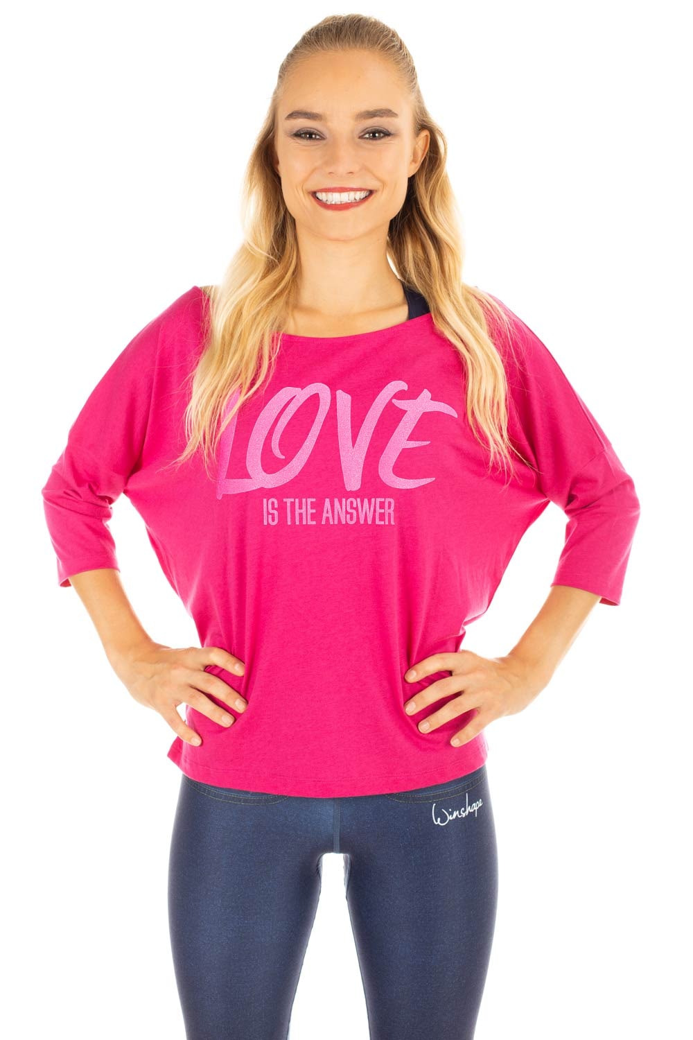 Winshape 3/4-Arm-Shirt »MCS001 ultra pinkem kaufen Glitzer- Jelmoli-Versand neon mit Schweiz Aufdruck online bei leicht«