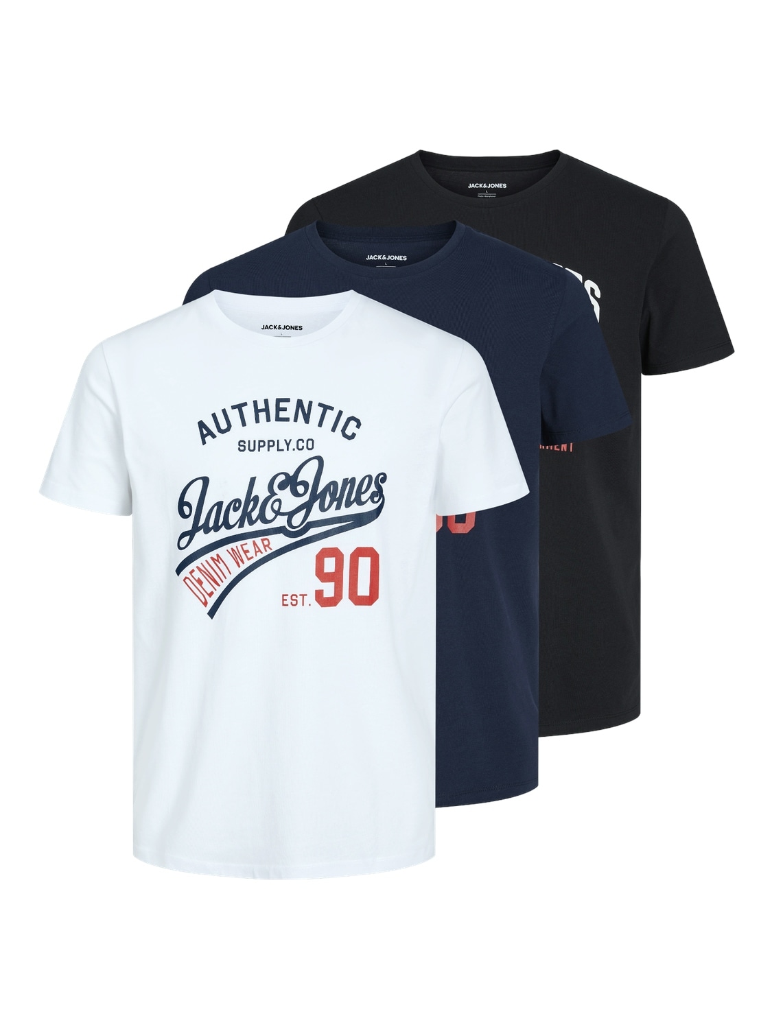 Jack & Jones Rundhalsshirt »JJETHAN TEE SS CREW NECK 3PK MP NOOS«, (Packung, 3 tlg., 3er-Pack)