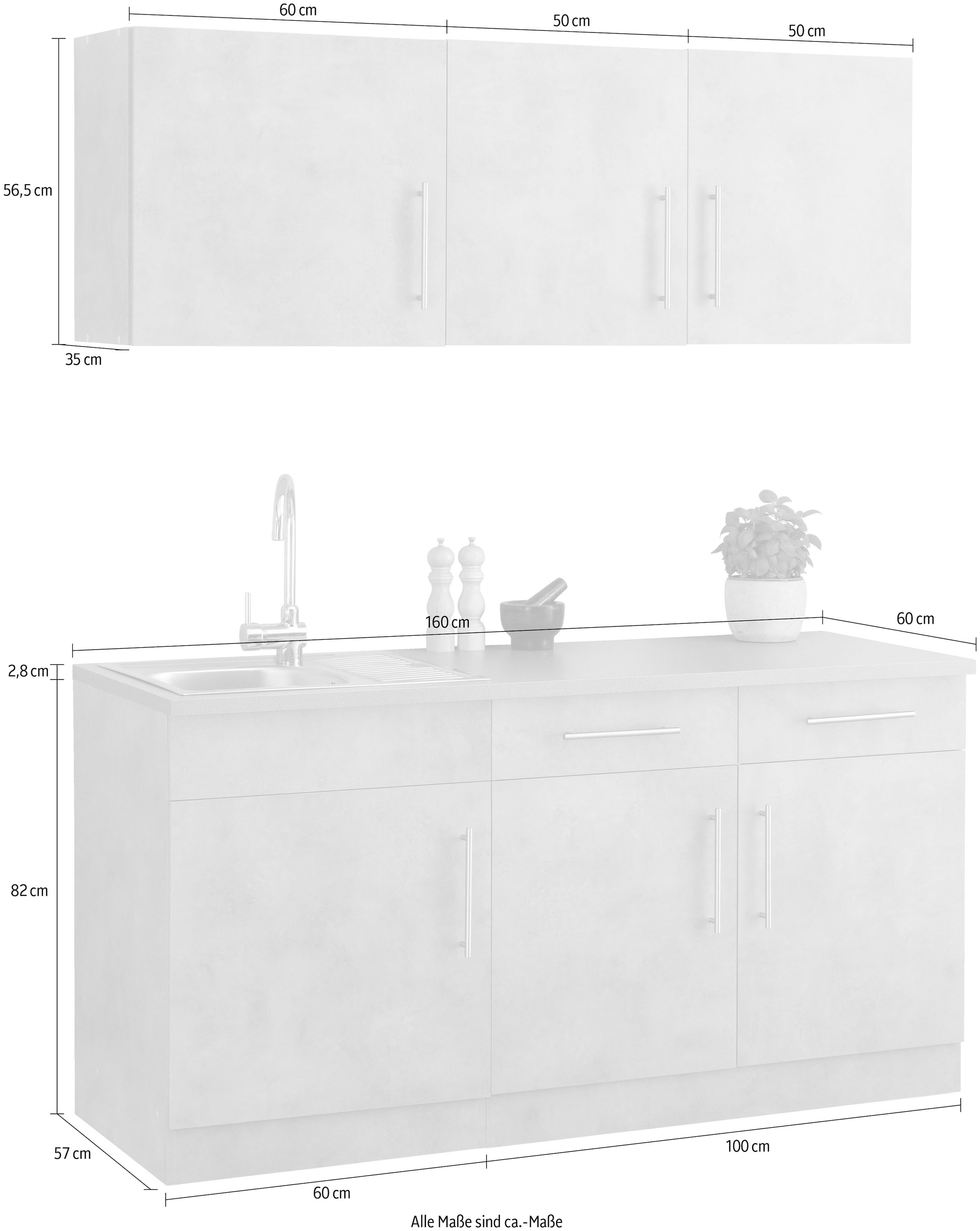 ❤ wiho Küchen Küche »Cali«, ohne E-Geräte, Breite 160 cm entdecken im  Jelmoli-Online Shop