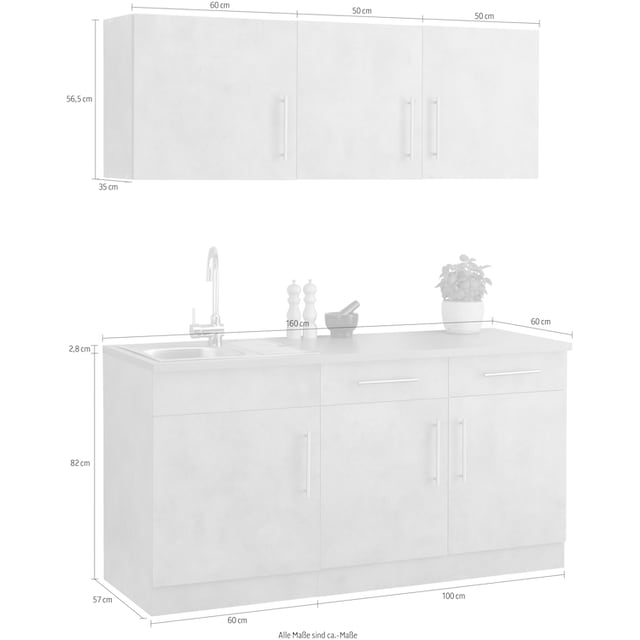 ❤ wiho Küchen Küche »Cali«, ohne E-Geräte, Breite 160 cm entdecken im  Jelmoli-Online Shop