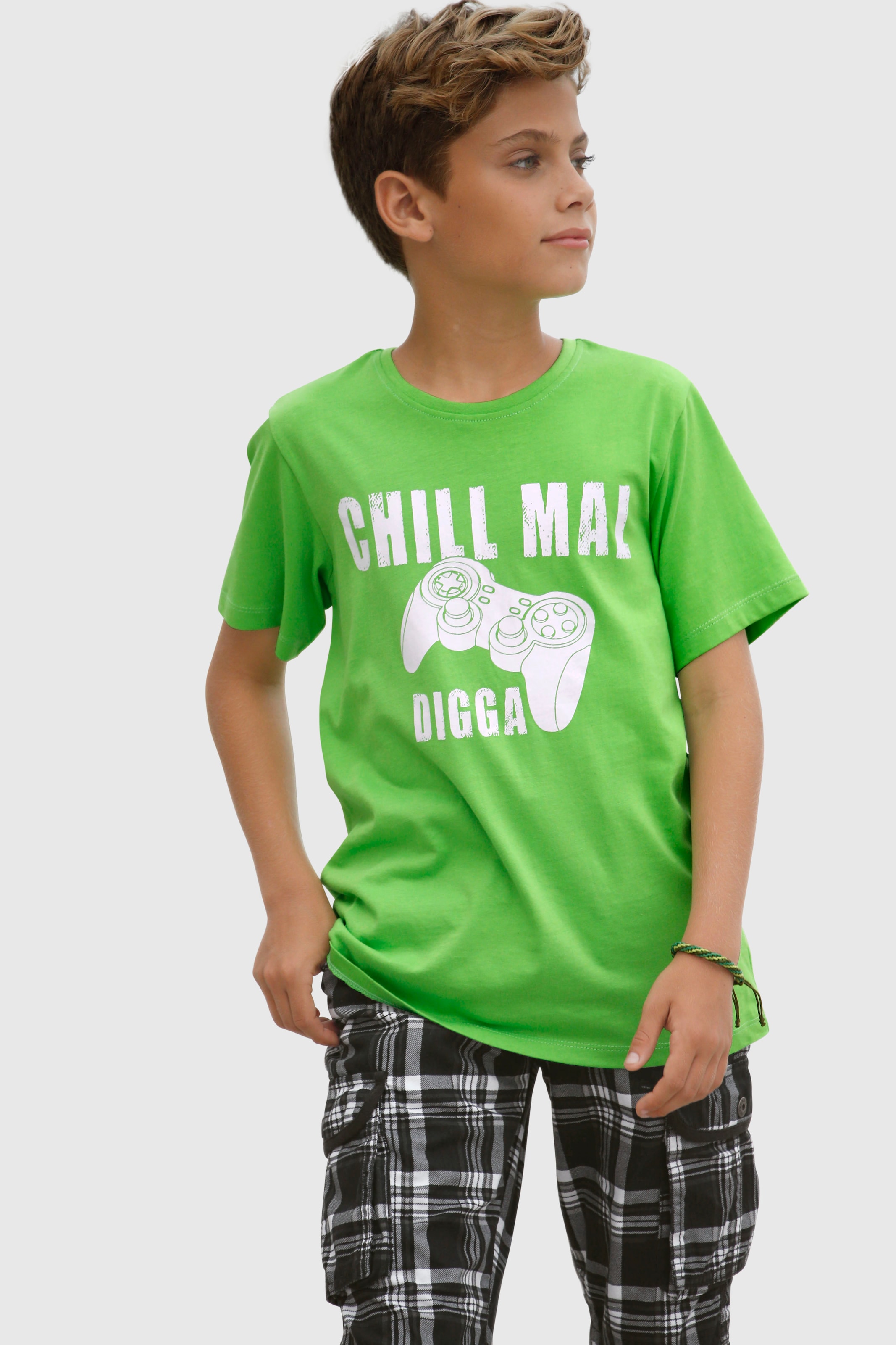 Sonderverkauf bis zu 70 % Rabatt KIDSWORLD T-Shirt »CHILL MAL«, online Jelmoli-Versand | ordern Spruch
