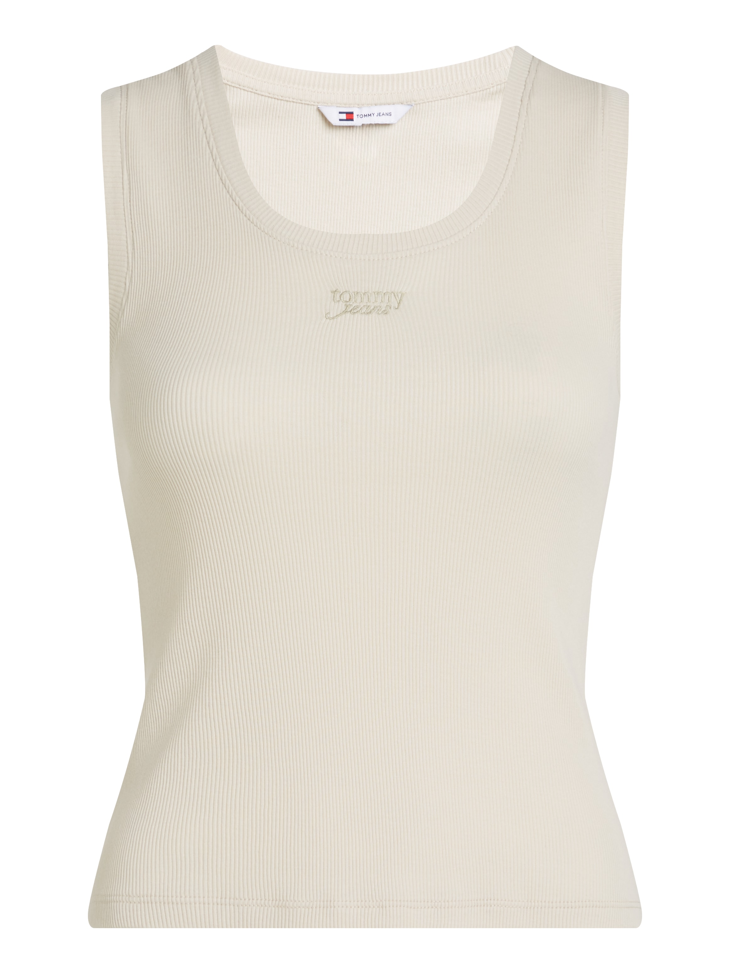 Tommy Jeans Tanktop »TJW SLIM SCRIPT RIB TANK TOP«, mit Logostickerei