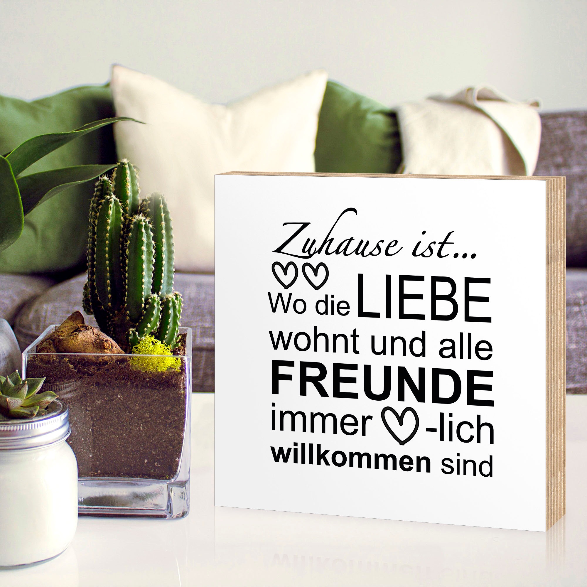 Artland Holzbild »Wo die Liebe wohnt«, Sprüche & Texte, (1 St.)