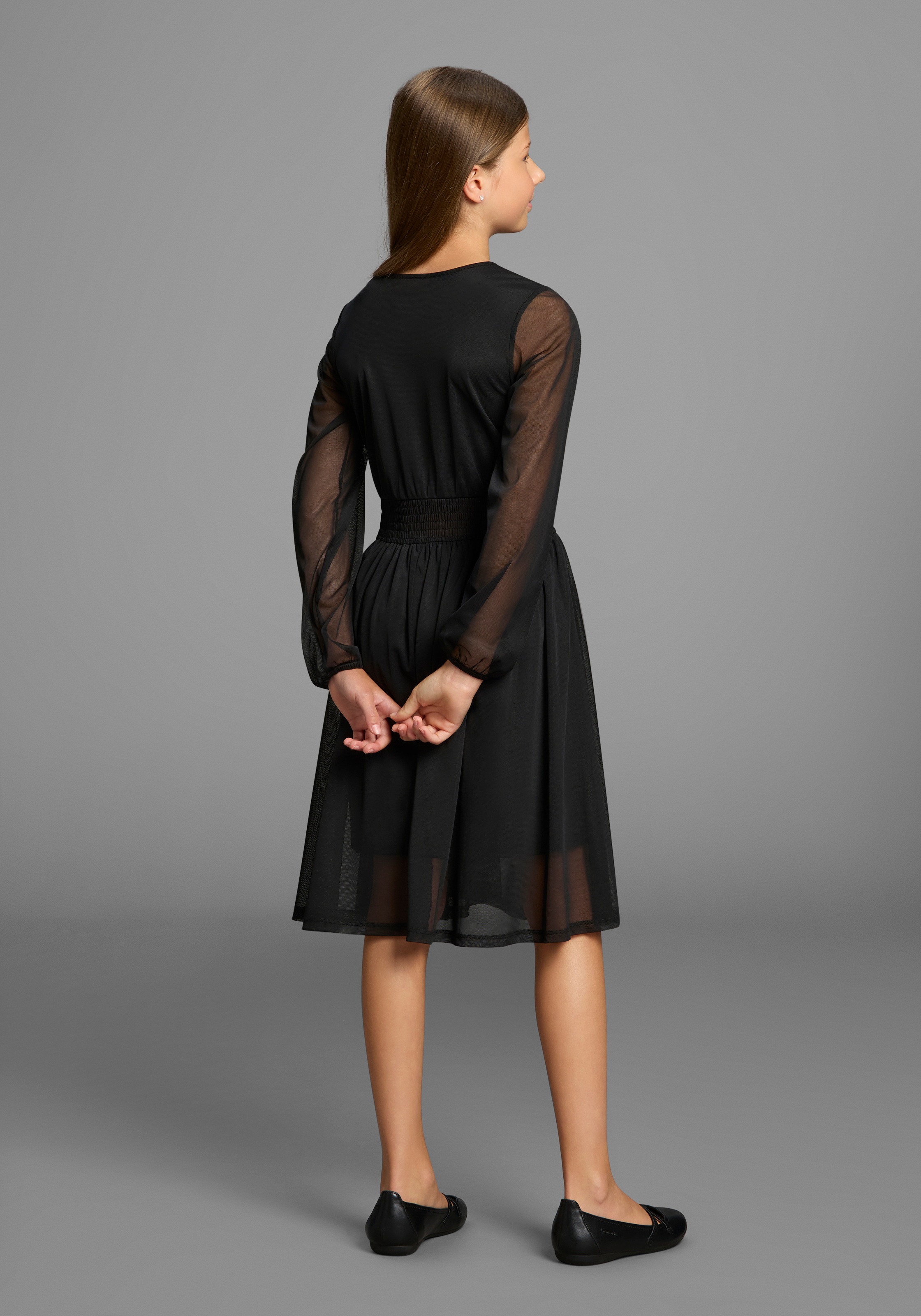 Bruno Banani Jerseykleid »Chiffonkleid«, NEUHEIT: BRUNO BANANI für TEENS! Shirtkleid mit Chiffon