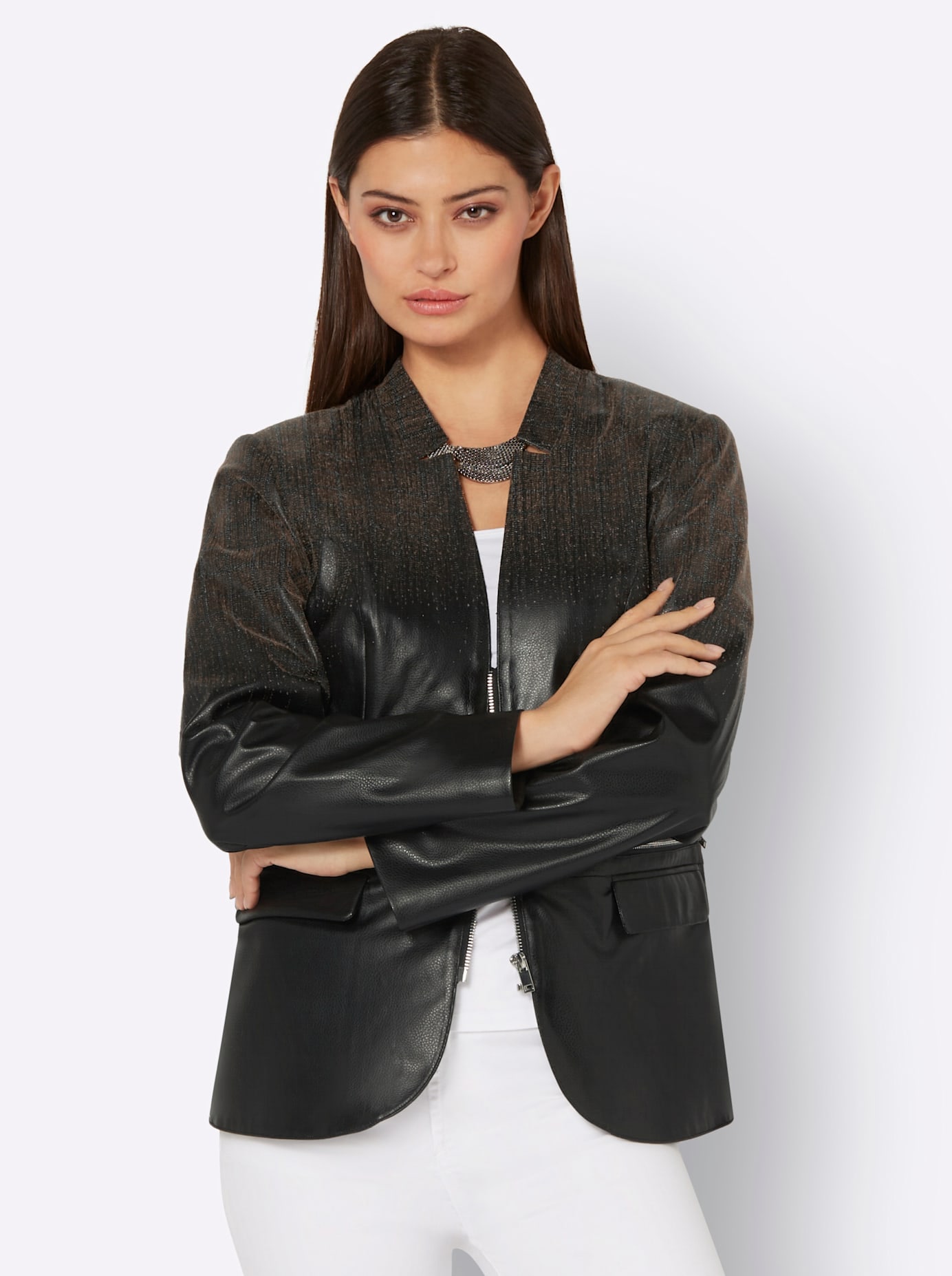 creation L Jackenblazer »Lederimitat-Blazer«