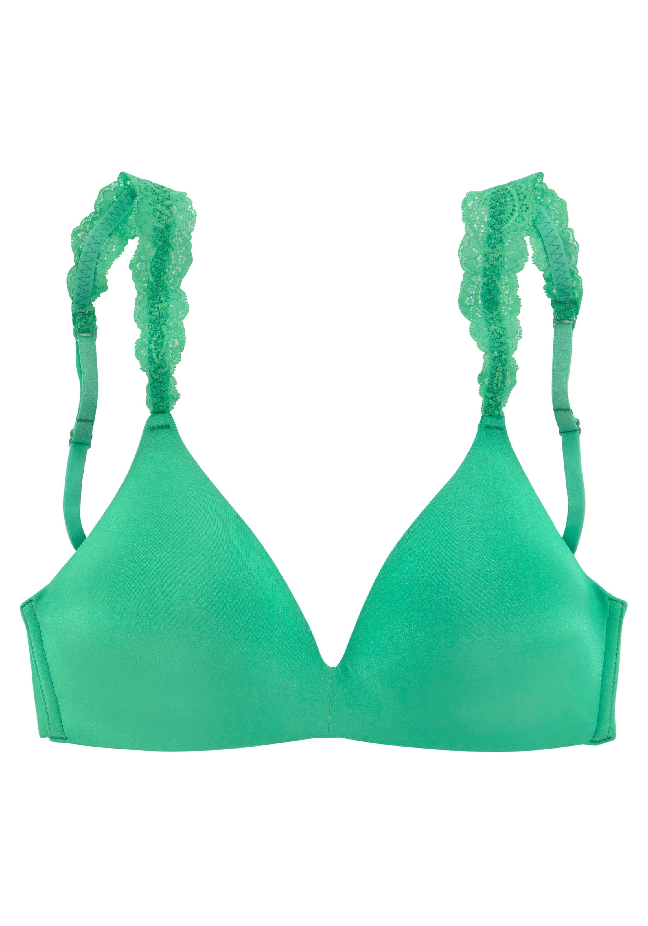 LASCANA Push-up-BH ohne Bügel, mit Spitzenträgern, bequemer BH, T-Shirt-BH, Racerback BH