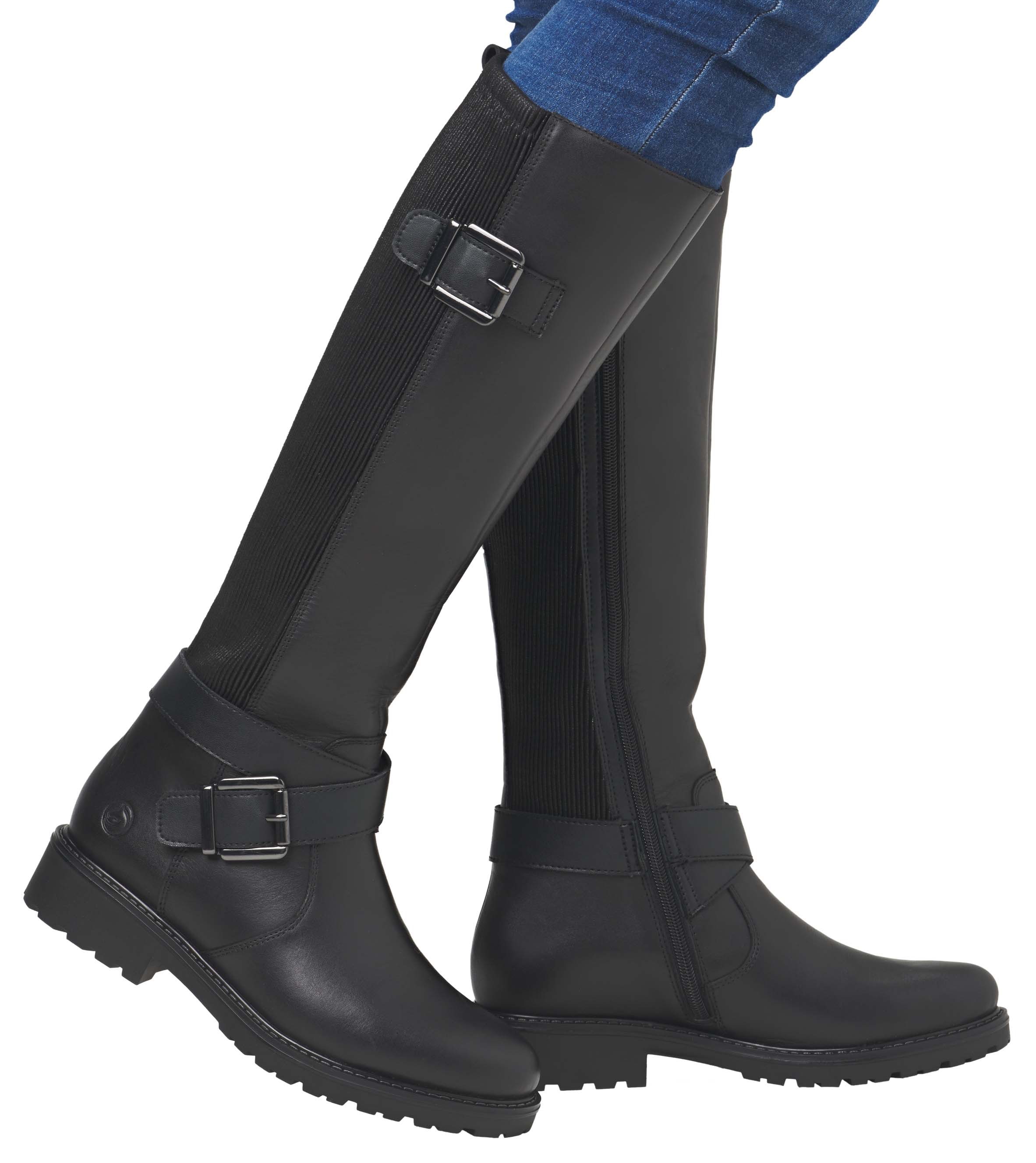 Remonte Stiefel »Elisabeth Hurley-Collection«, Blockabsatz, Herbstmode, Langschaftstiefel mit Innenreissverschluss