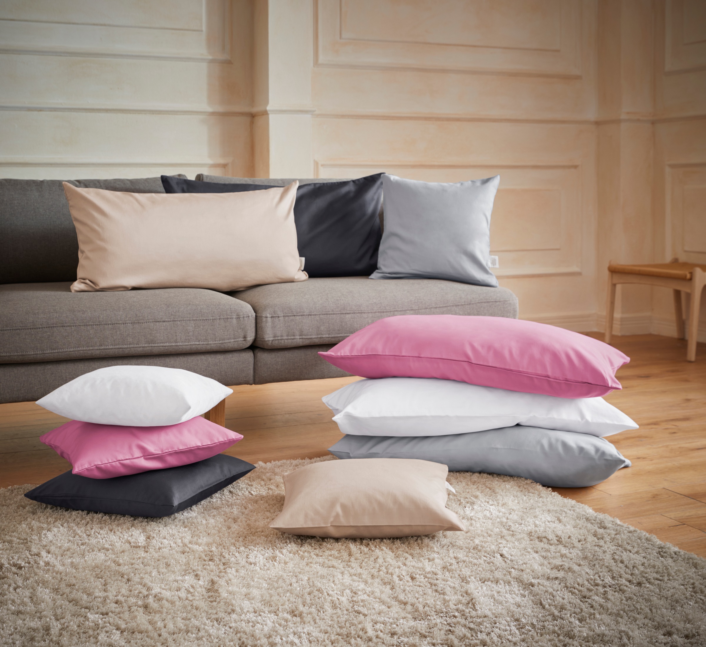 OTTO home Kissenbezug "Mila" Satin Qualität, in Uni Design