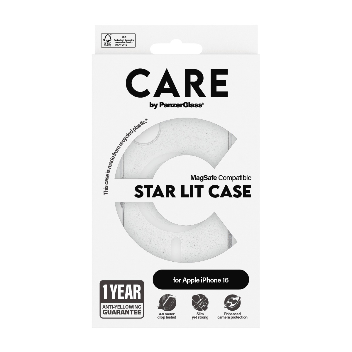 CARE by PanzerGlass Handyhülle »Star Lit Case für Apple iPhone 16«, Backcover, Schutzhülle, Handyschutzhülle, Case, Schutzcase, stossfest