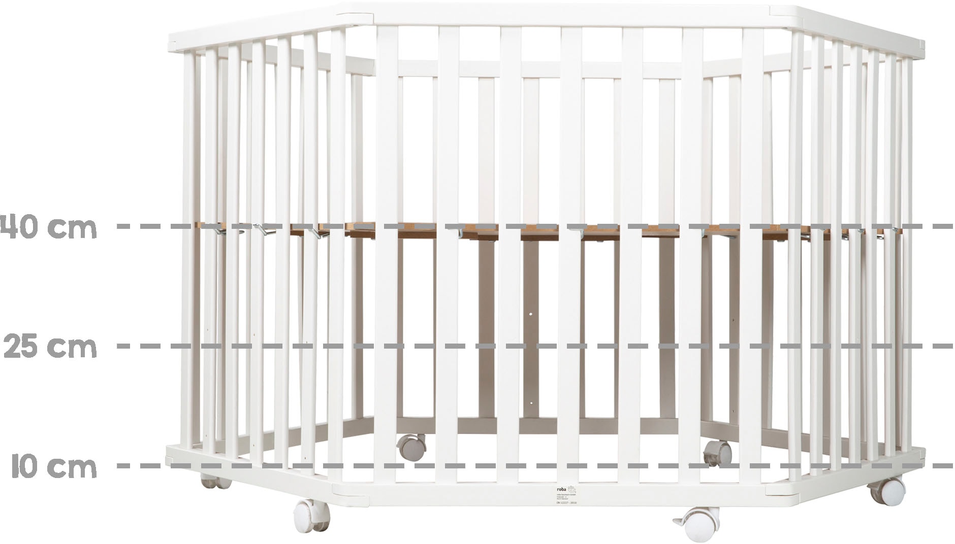 roba® Laufgitter »miffy®, weiss, 6-eckig«, bis 15 kg, mit Stoffeinlage