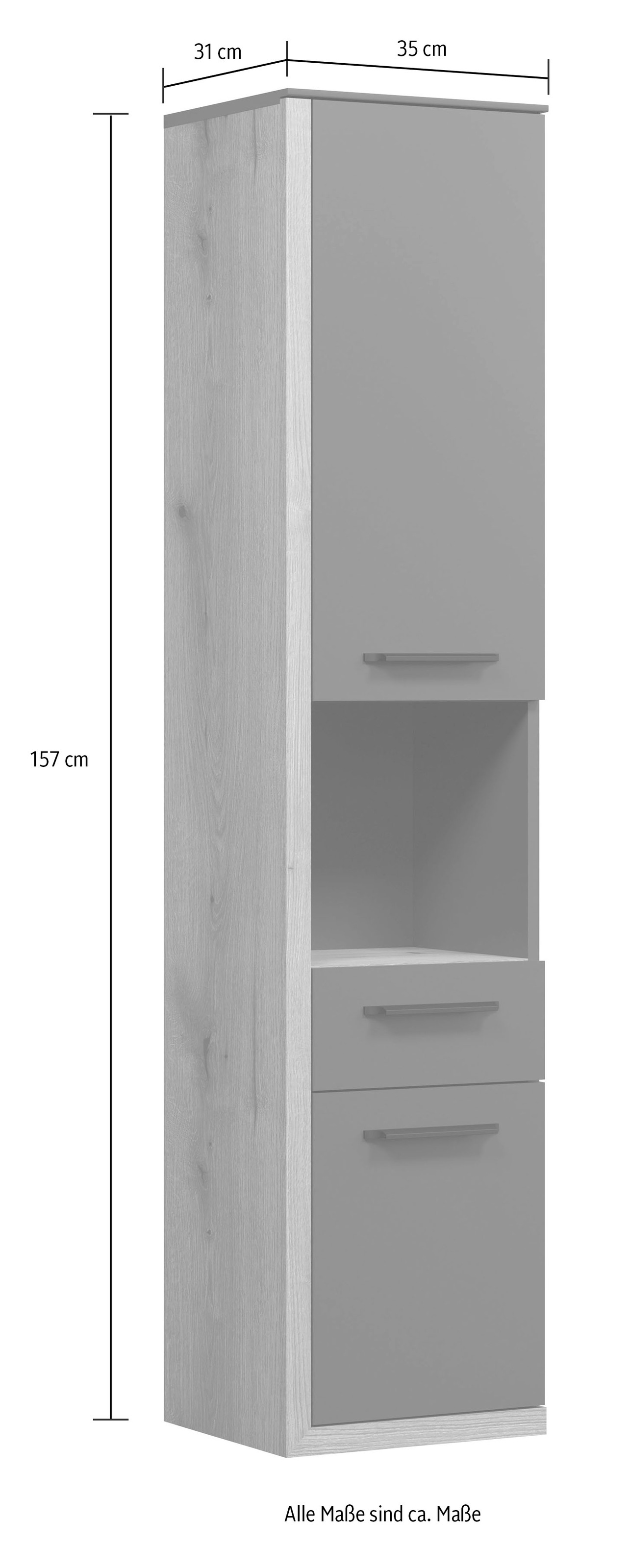 INOSIGN Midischrank »Premont«, St.), grauer 2 cm online (1 35 x 157 Soft-Close, Türen Bad-Hängeschrank, | Jelmoli-Versand hoch, cm shoppen