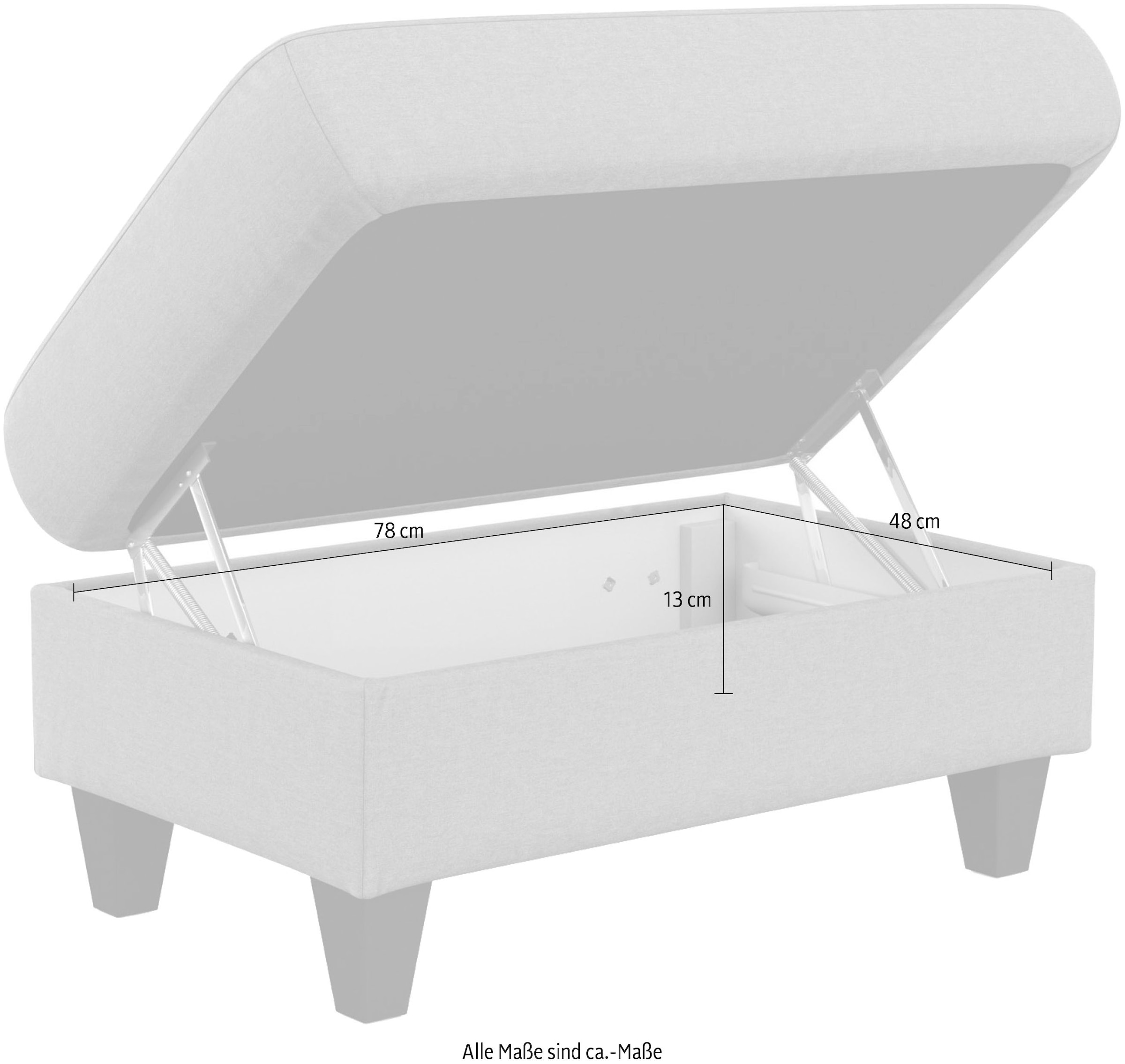 sit&more Stauraumhocker »Farö«, mit Stauraum und Federkern und naturfarbenen Füssen