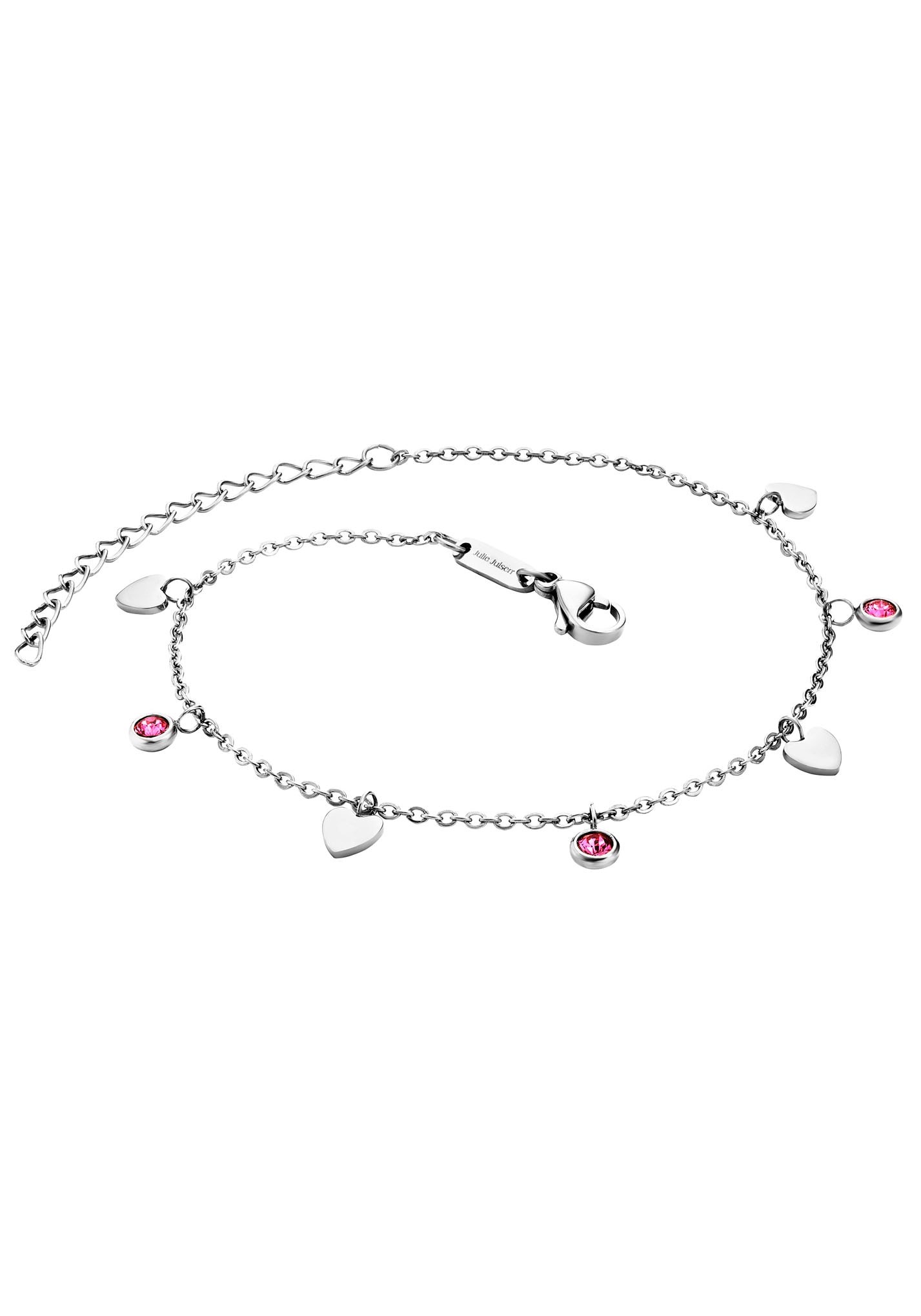 Fusskette mit Anhänger »ANKLET, HEARTS, JJAC29215G, JJAC29215S«, mit Zirkonia (synth.)