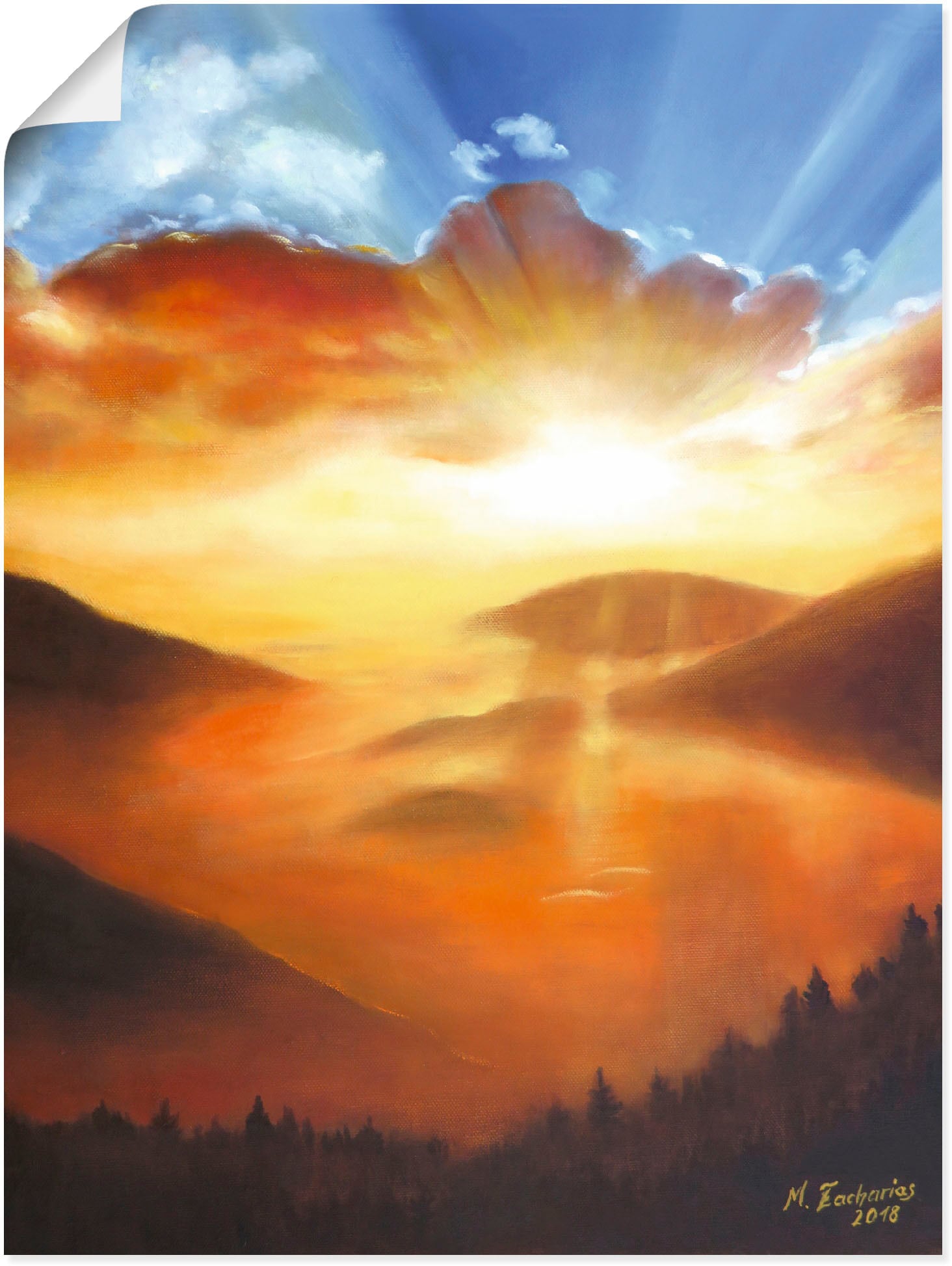 Artland Wandbild »Erwachen in der Natur«, Bilder vom Sonnenuntergang & -aufgang, (1 St.), als Leinwandbild, Poster in verschied. Grössen