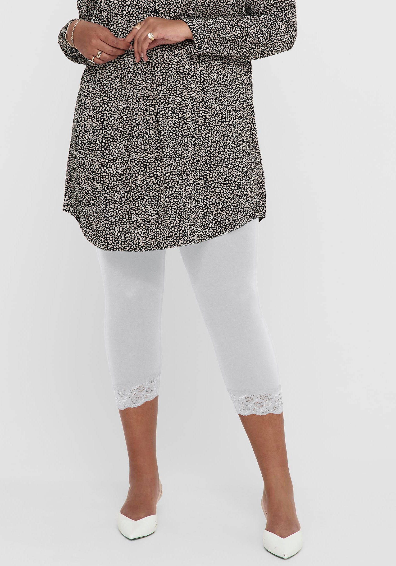 ONLY CARMAKOMA Caprileggings »CARTIME LIFE CALF LACE«, mit Spitzensaum kaufen