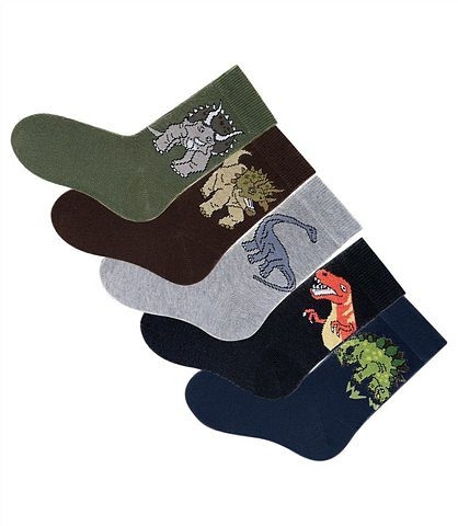 Socken, (Packung, 5 Paar), mit Dinosauriermotiven