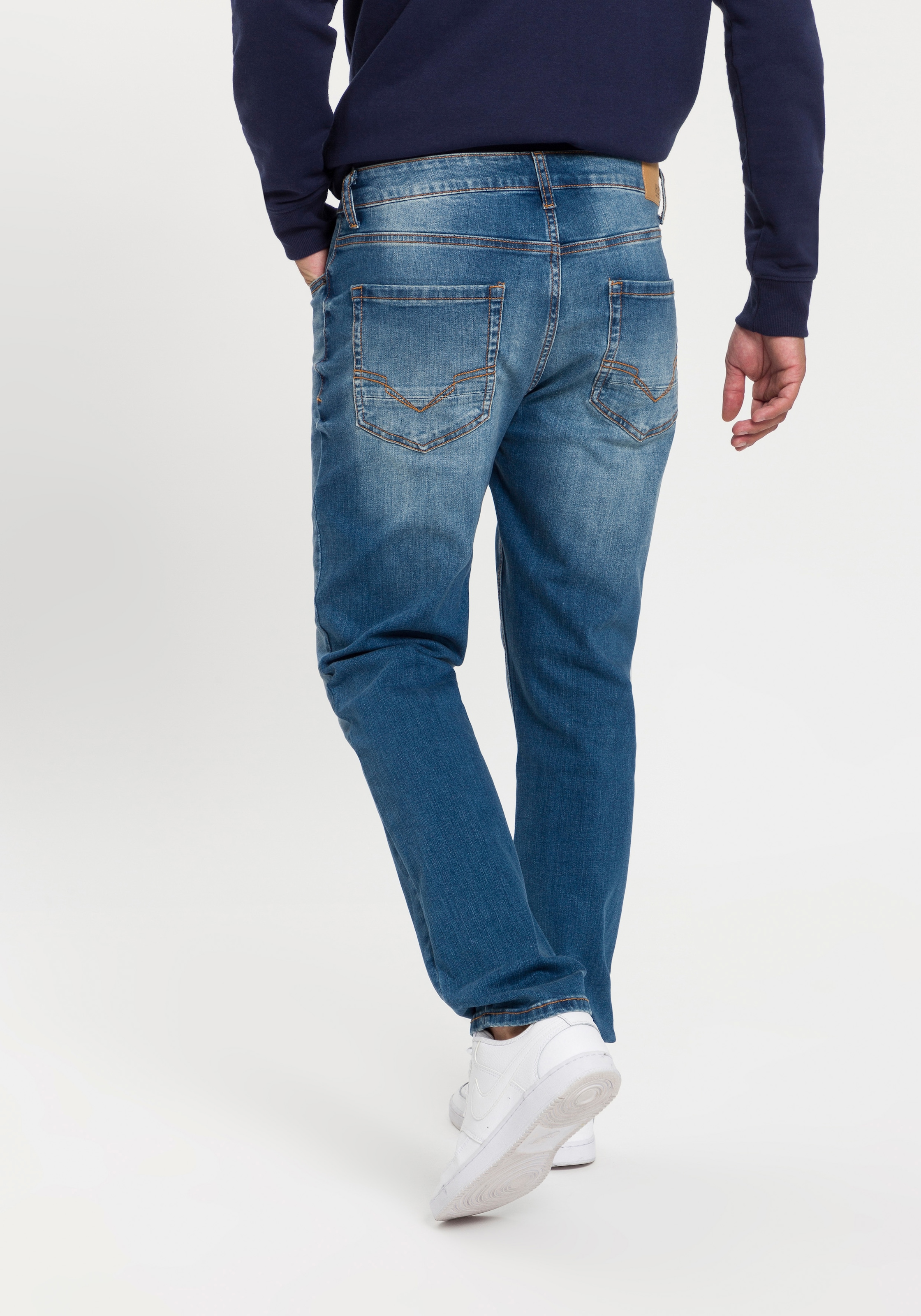 H.I.S Straight-Jeans »DIX«, gerade Beinform, niedrige Leibhöhe, Used-Waschung