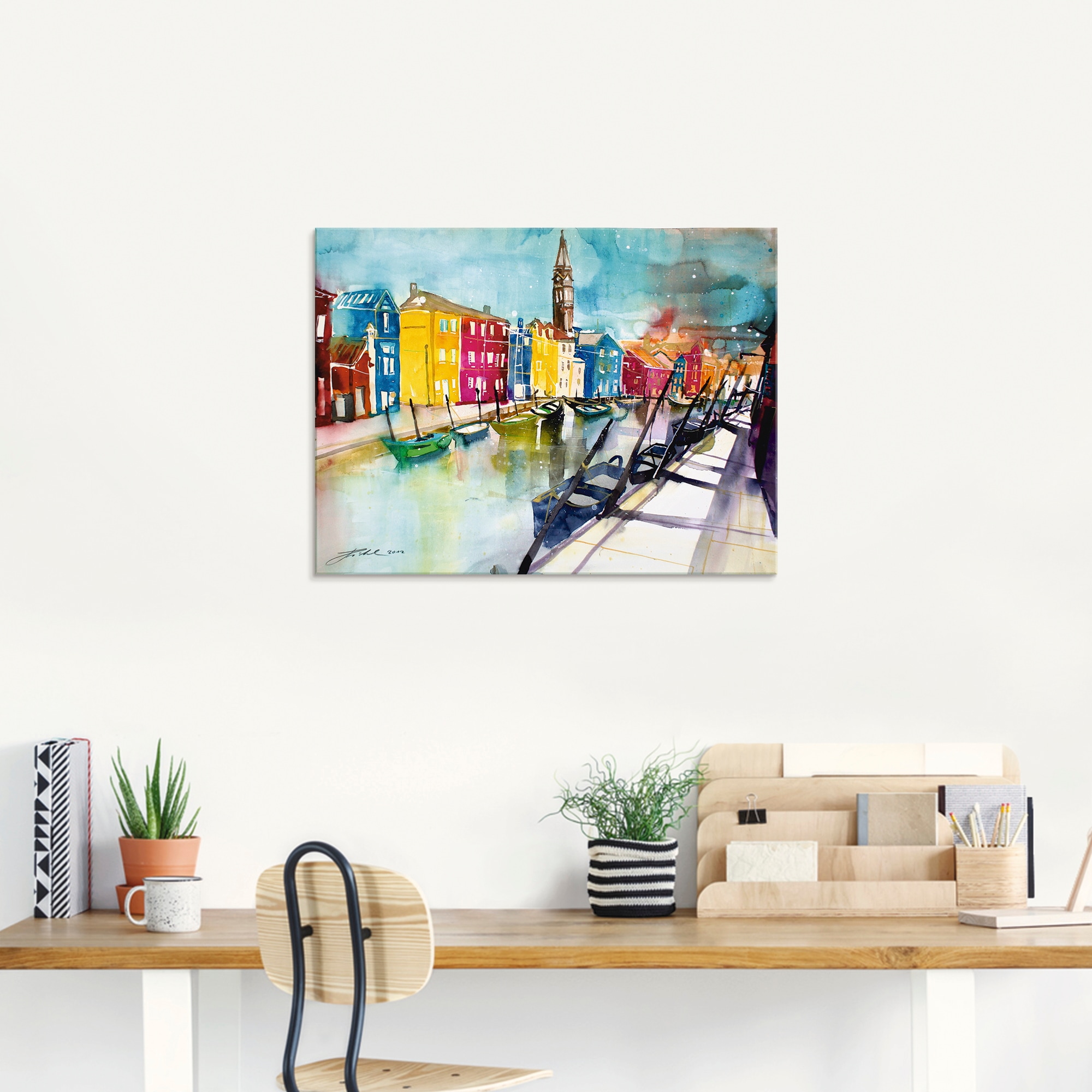 Artland Glasbild »Venedig Bunt«, Italien, (1 St.), in verschiedenen Grössen