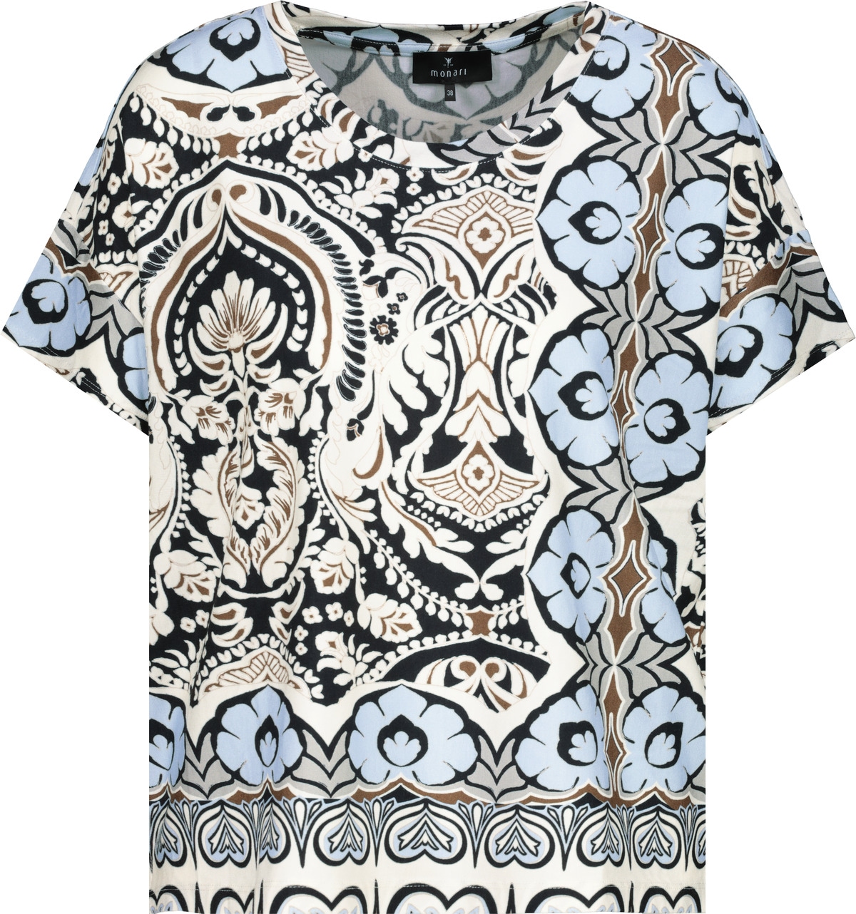 Monari T-Shirt »Shirt Ornament allover«, Mit Rundhalsausschnitt