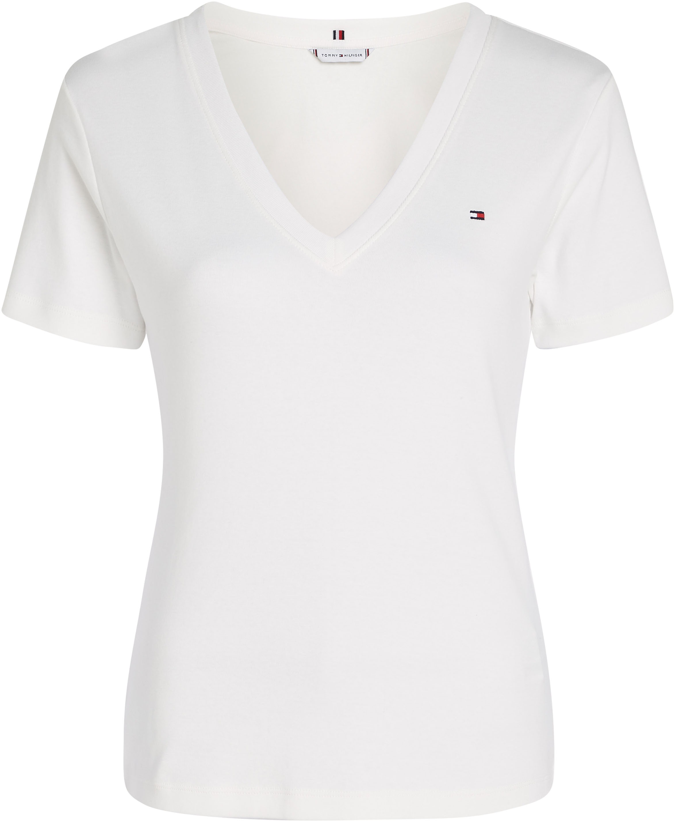 Tommy Hilfiger T-Shirt »SLIM CODY V-NK SS«, mit Logostickerei