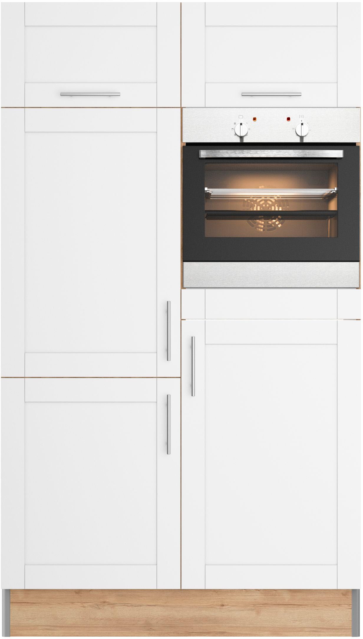KOCHSTATION Küche "KS-Ahus, Back-/Kühlmodul" Breite 120 cm, wahlw. mit E-Geräten, Soft Close Funktion, MDF Fronten