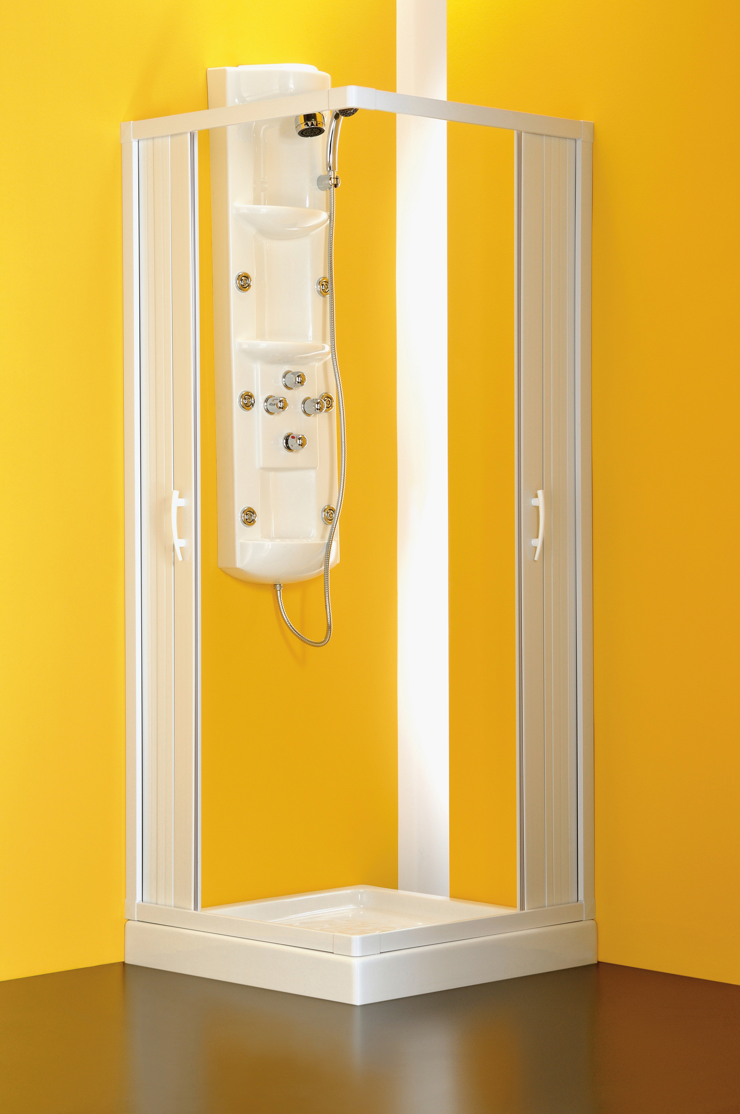 Eckdusche, extra grosser Einstieg, BxT: 60 x 80 cm